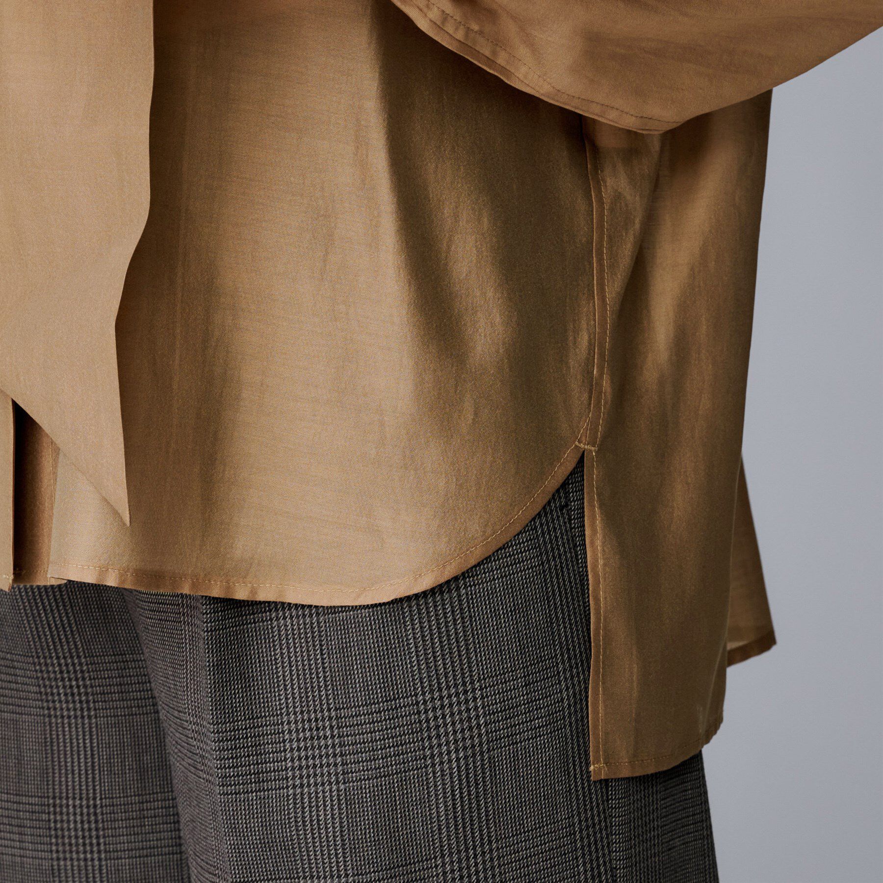 UNTITLED「【ボウタイリボン/バンドカラー/レイヤード】2WAYシアーブラウス」|シャツ・ブラウス|