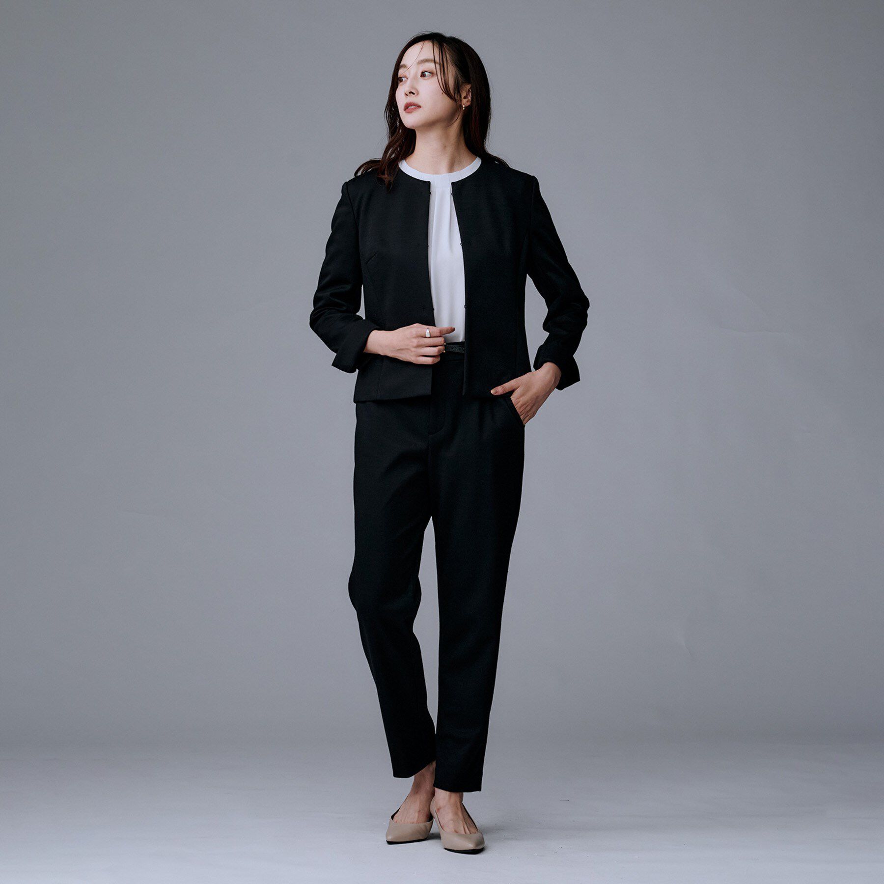 UNTITLED「【洗えるスーツ／ストレッチ】ウール混ジャージ テーパードパンツ」|その他|