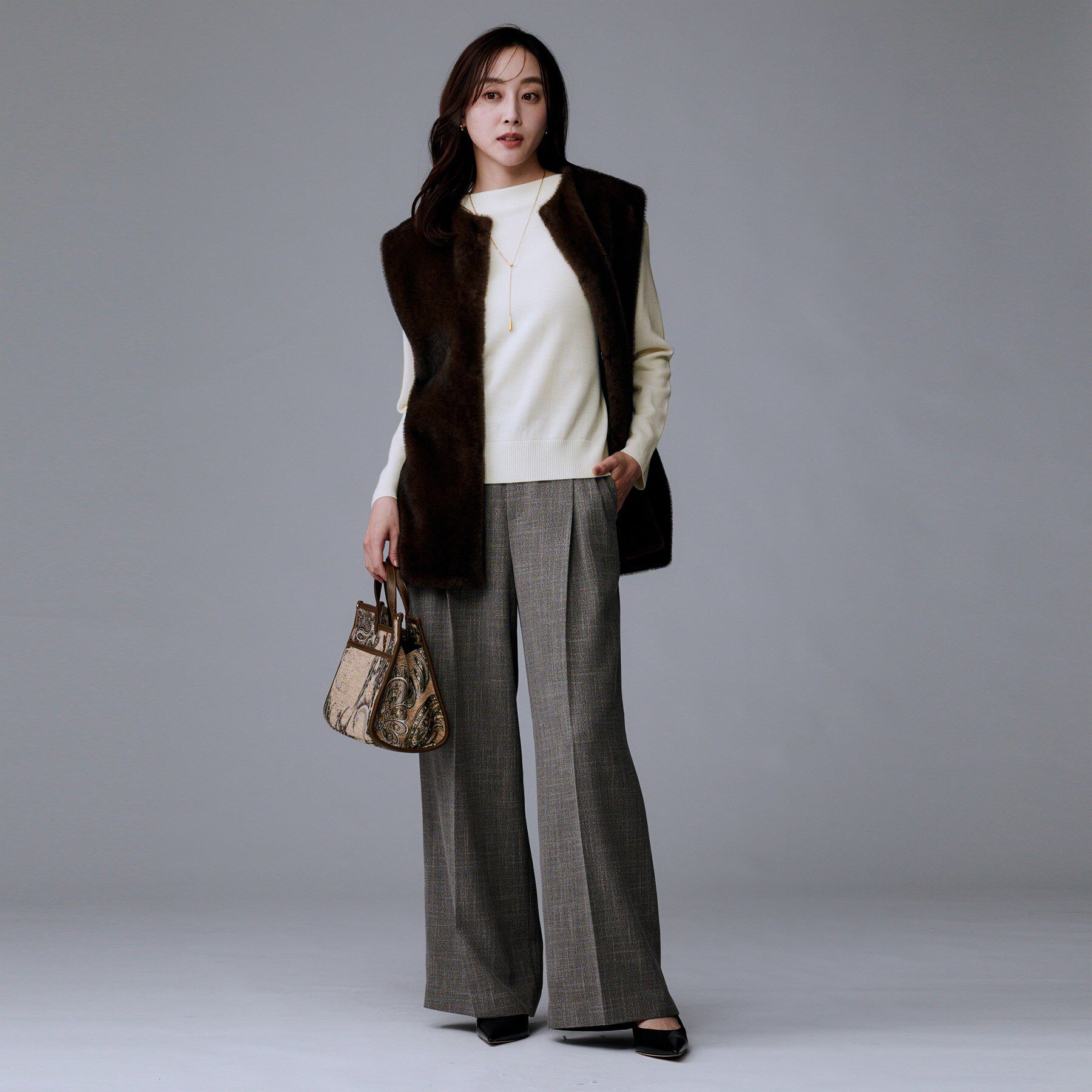 UNTITLED「【洗える】モックネックミラノリブニット」|ニット・セーター|