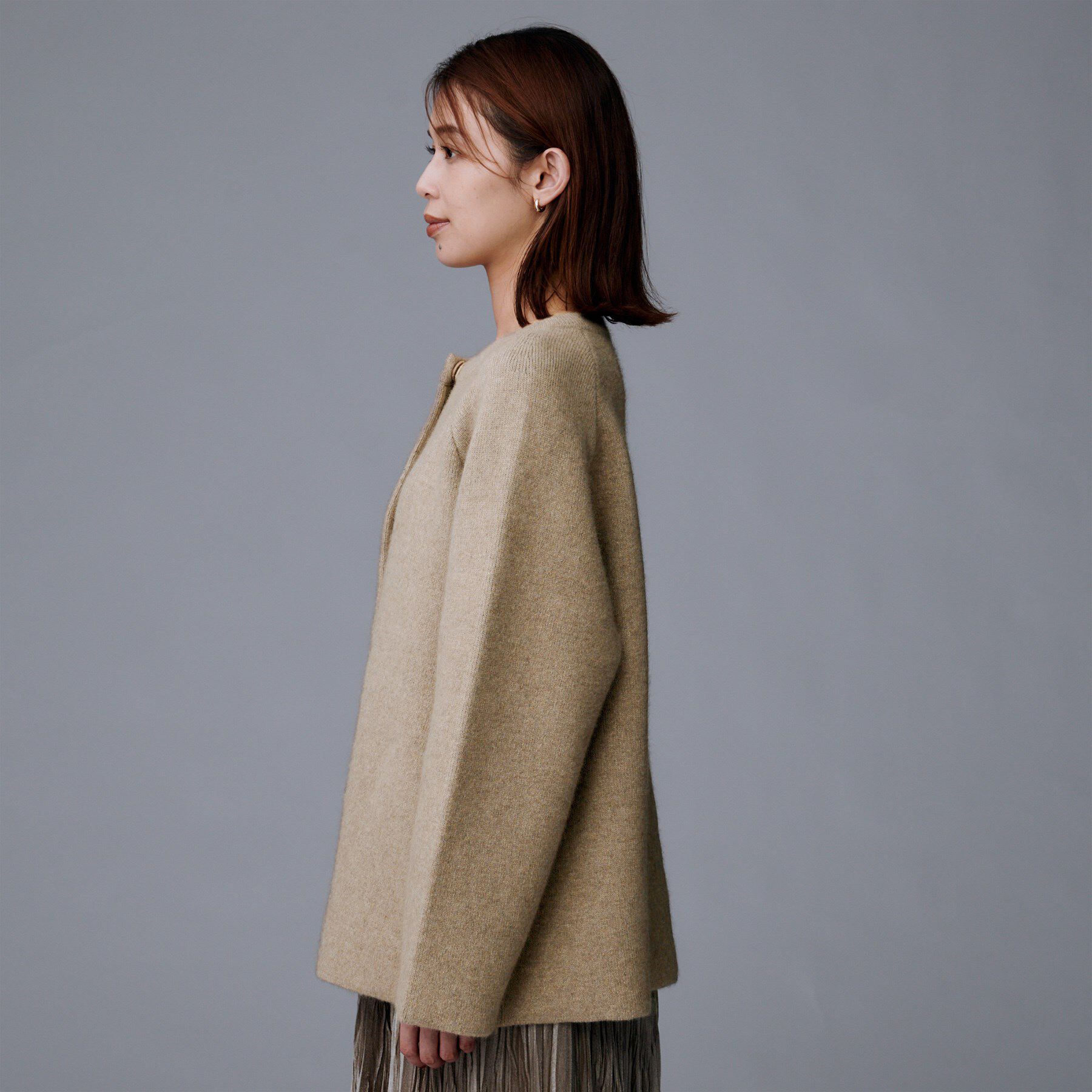 UNTITLED「【軽アウター/ミドル丈】ウールニットコーディガン」|カーディガン|