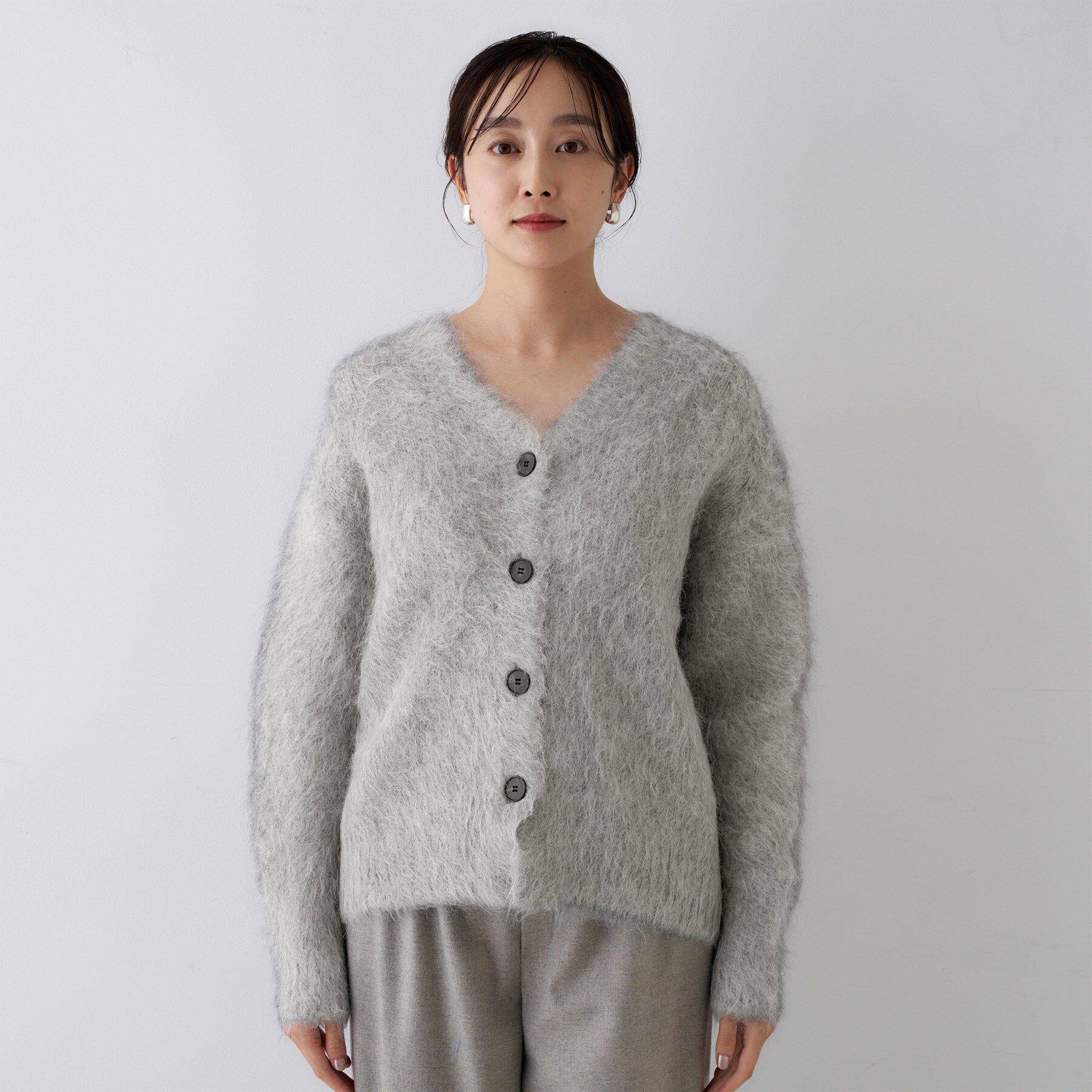 UNTITLED「【ゆったり】アルパカ混シャギー カーディガン」|カーディガン|