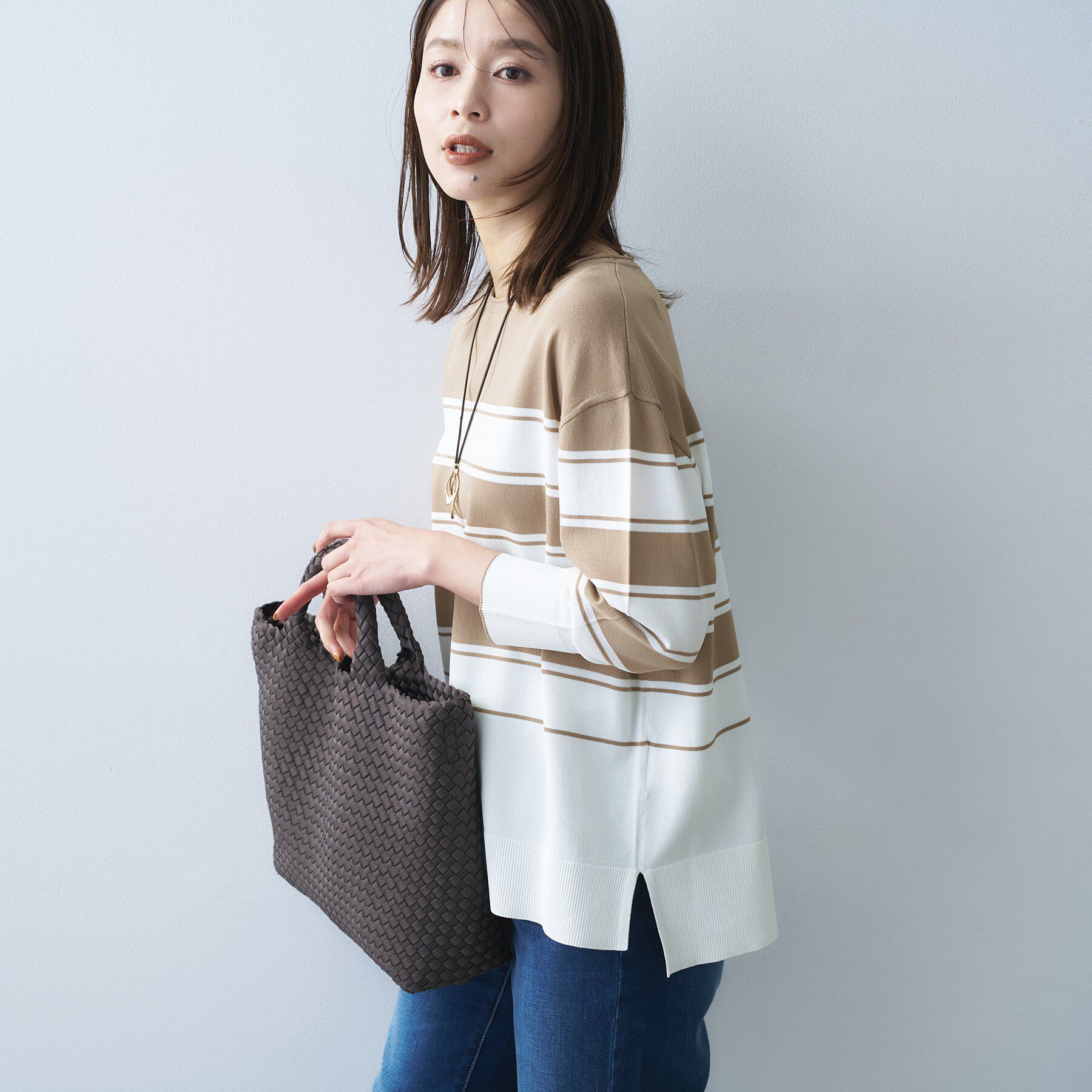 UNTITLED「ボーダーボートネックニット」|ニット・セーター|