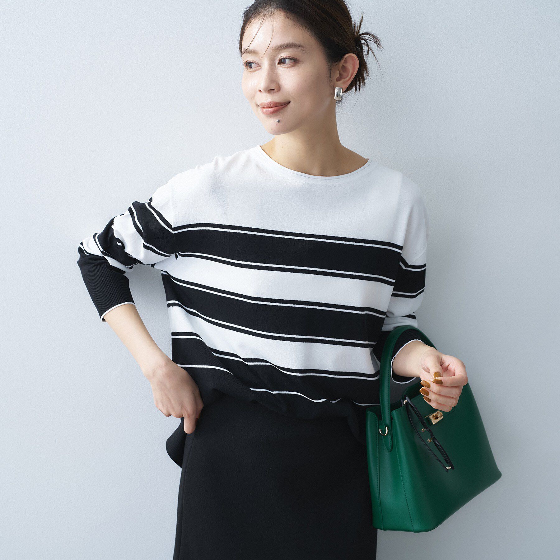 UNTITLED「ボーダーボートネックニット」|ニット・セーター|