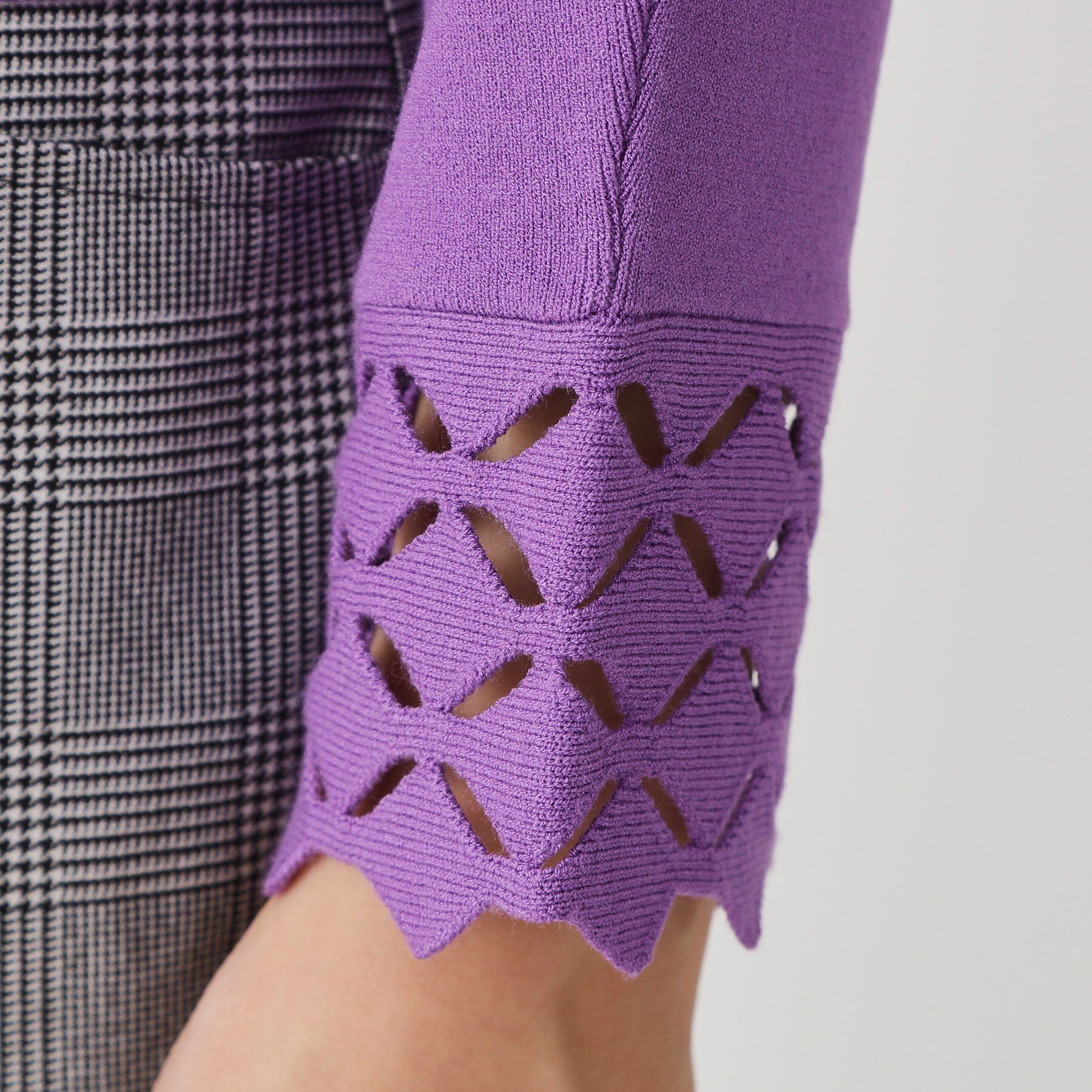 COUP DE CHANCE「【手洗い可】袖透かし柄ニットトップス」|ニット・セーター|