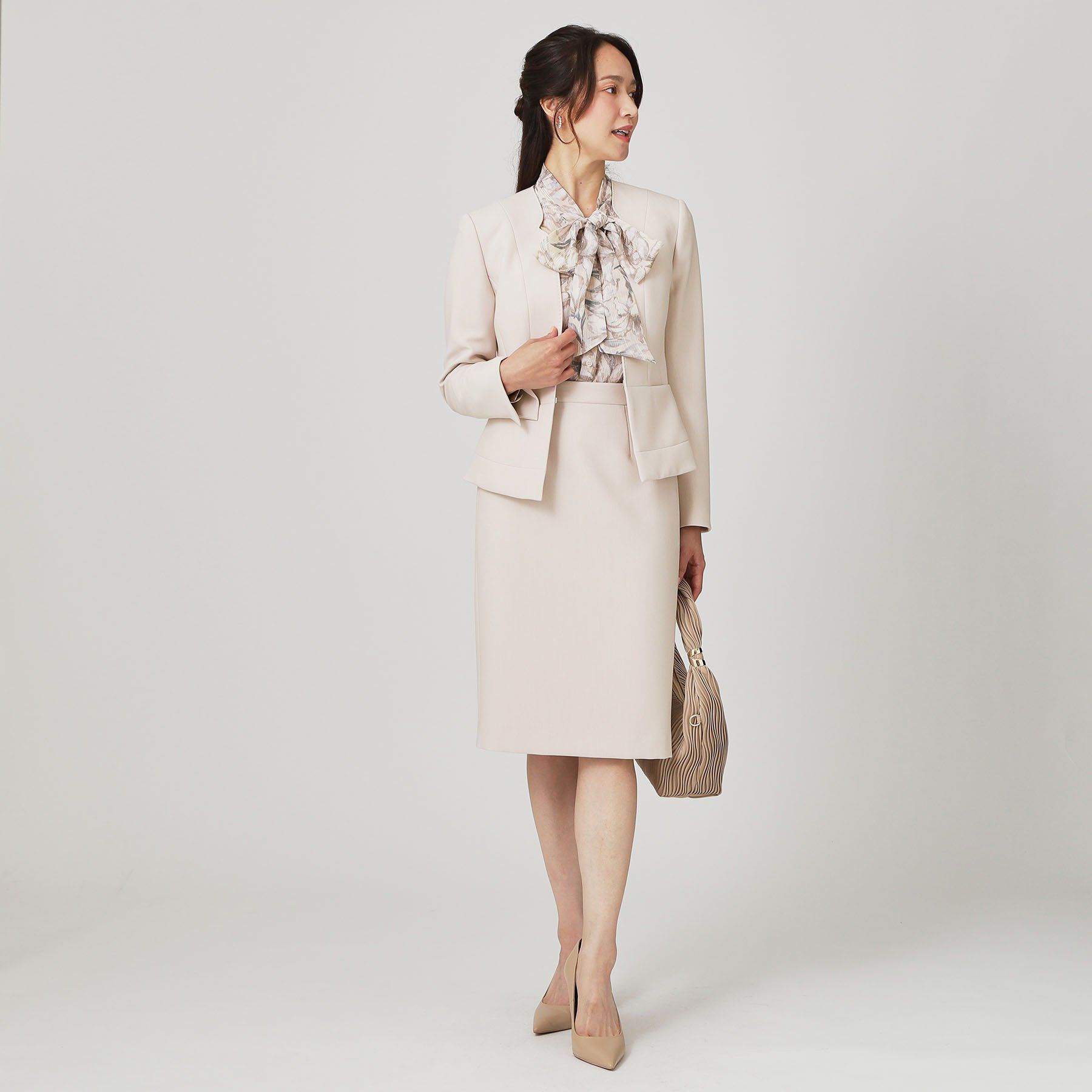 COUP DE CHANCE「【手洗い可／日本製／スーツ可】拘りシルエットのカラーレスジャケット」|ノーカラージャケット|