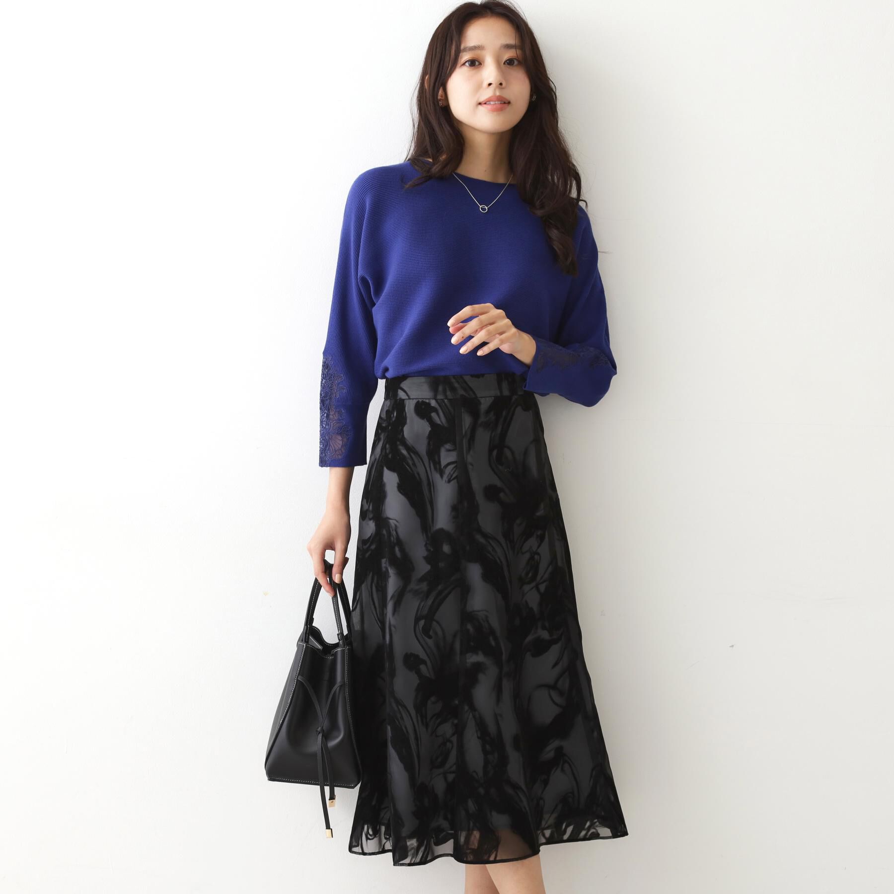 COUP DE CHANCE「【手洗い可】オーガンジー刺しゅうニットトップス」|ニット・セーター|