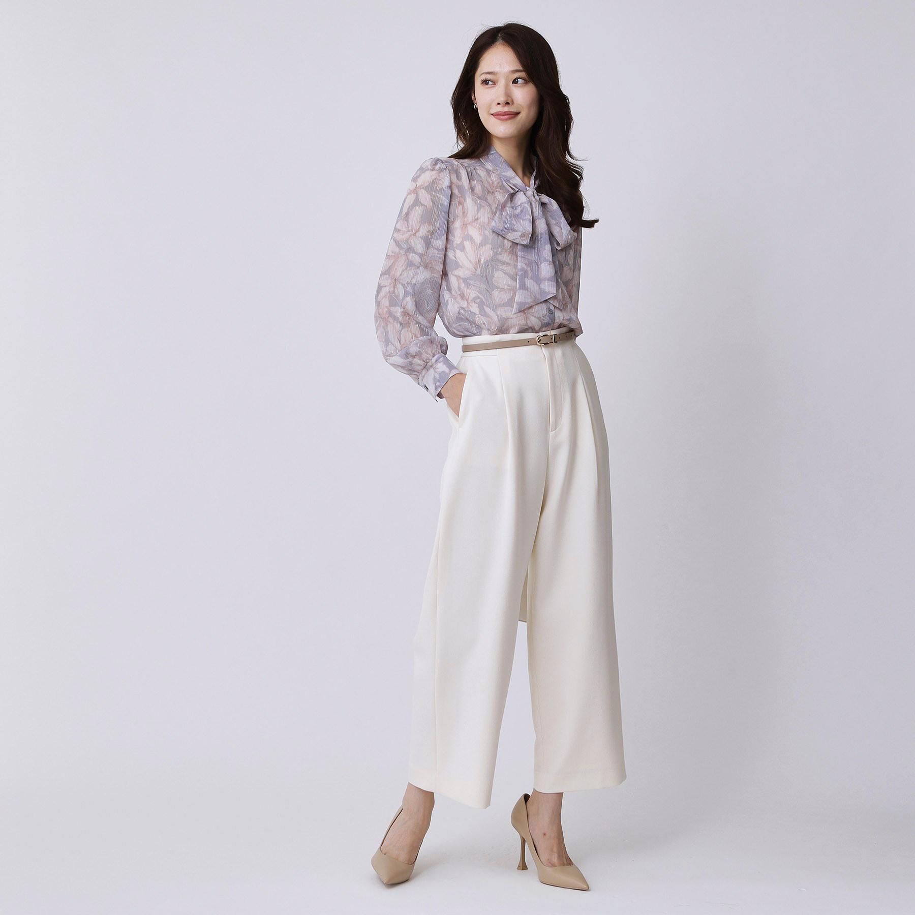 COUP DE CHANCE「【手洗い可／日本製】花柄ボウタイブラウス」|シャツ・ブラウス|