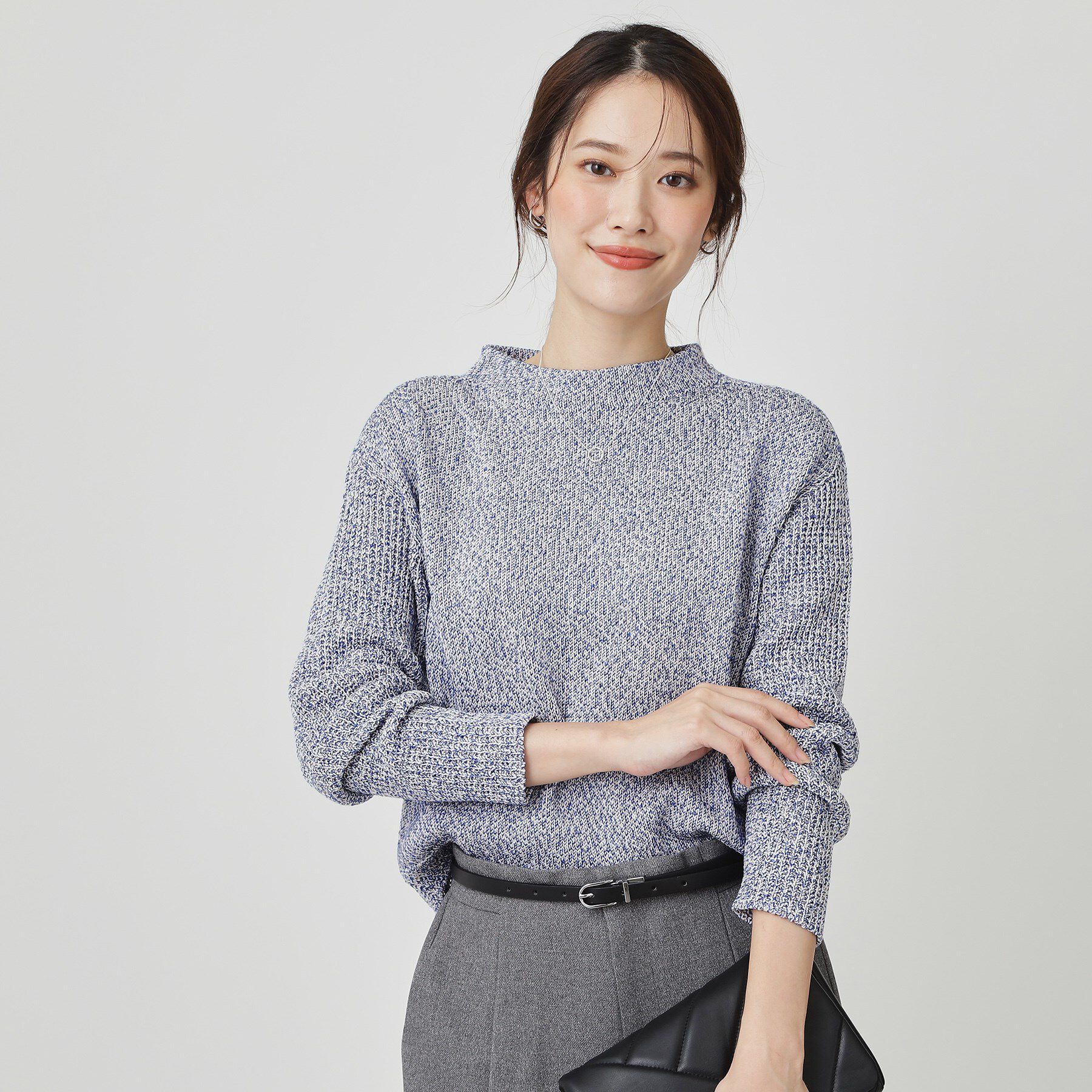 COUP DE CHANCE「【手洗い可／日本製／短め丈】編地変化のニットトップス」|ニット・セーター|