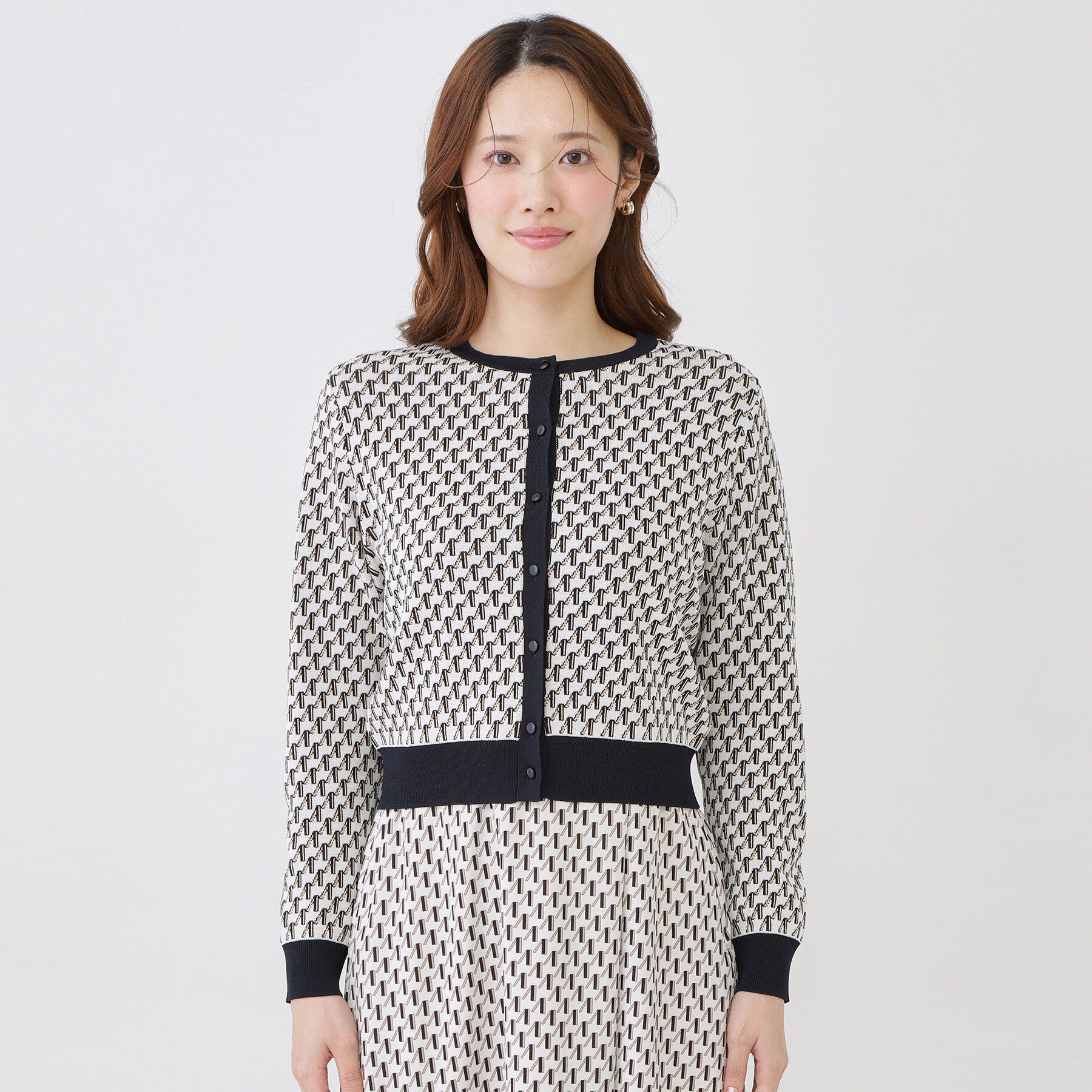 COUP DE CHANCE「【手洗い可／幾何柄】ショート丈カーディガン」|カーディガン|