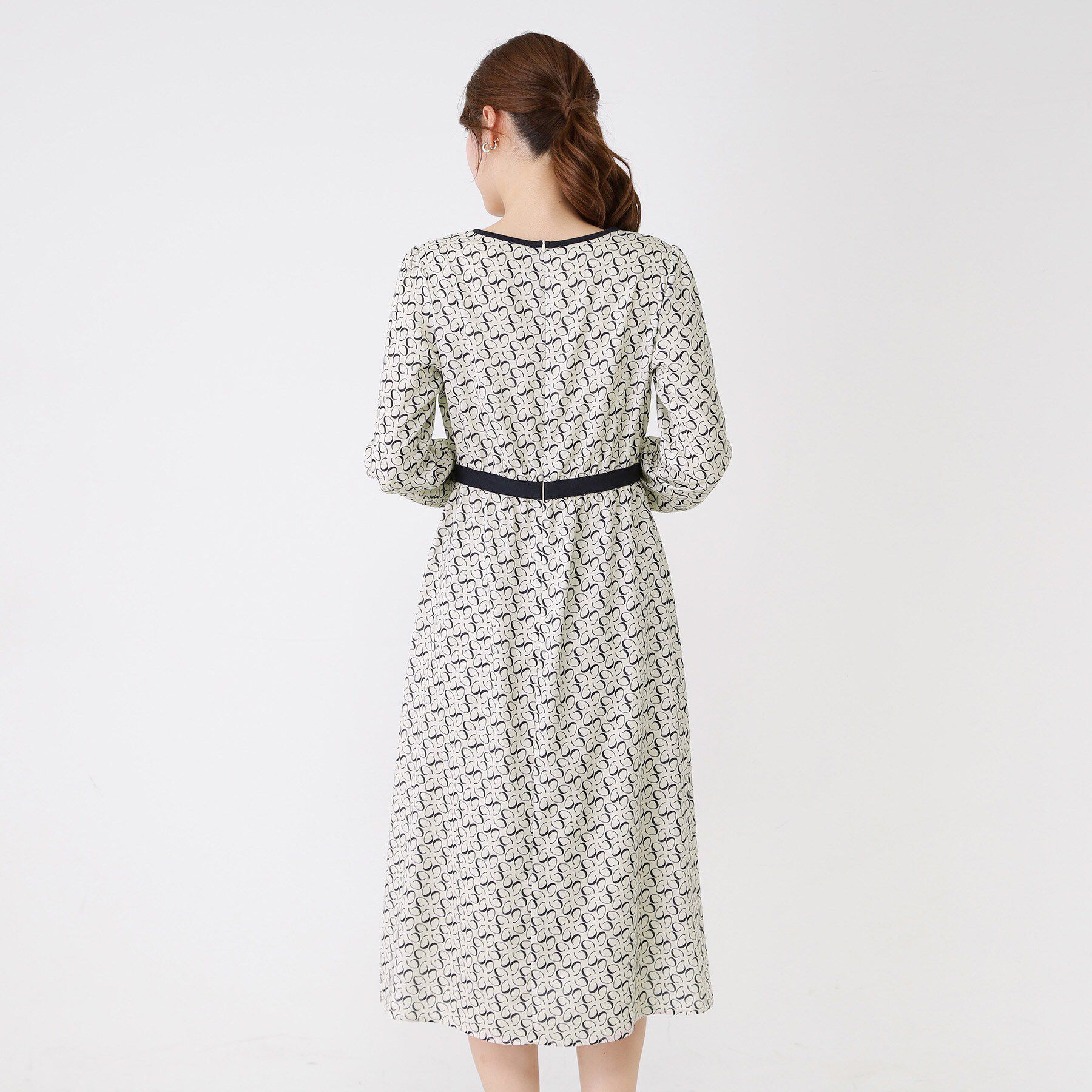 COUP DE CHANCE「【手洗い可】ニット&times;幾何柄プリントドッキングワンピース」|ワンピース|