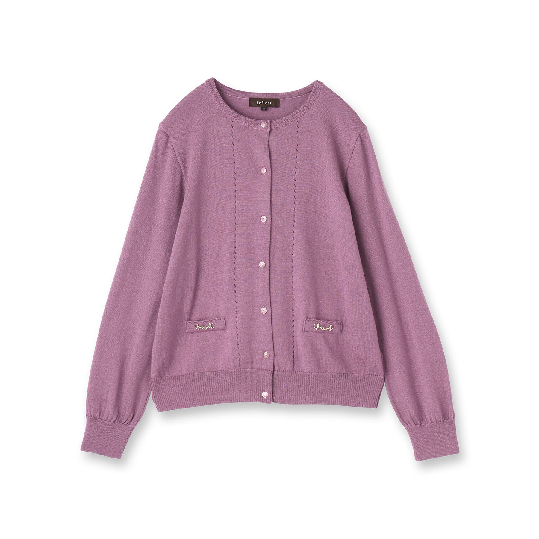 Reflect「【WEB先行カラーあり／軽い羽織に◎／アンサンブル可】透かし柄カーディガン」|カーディガン|