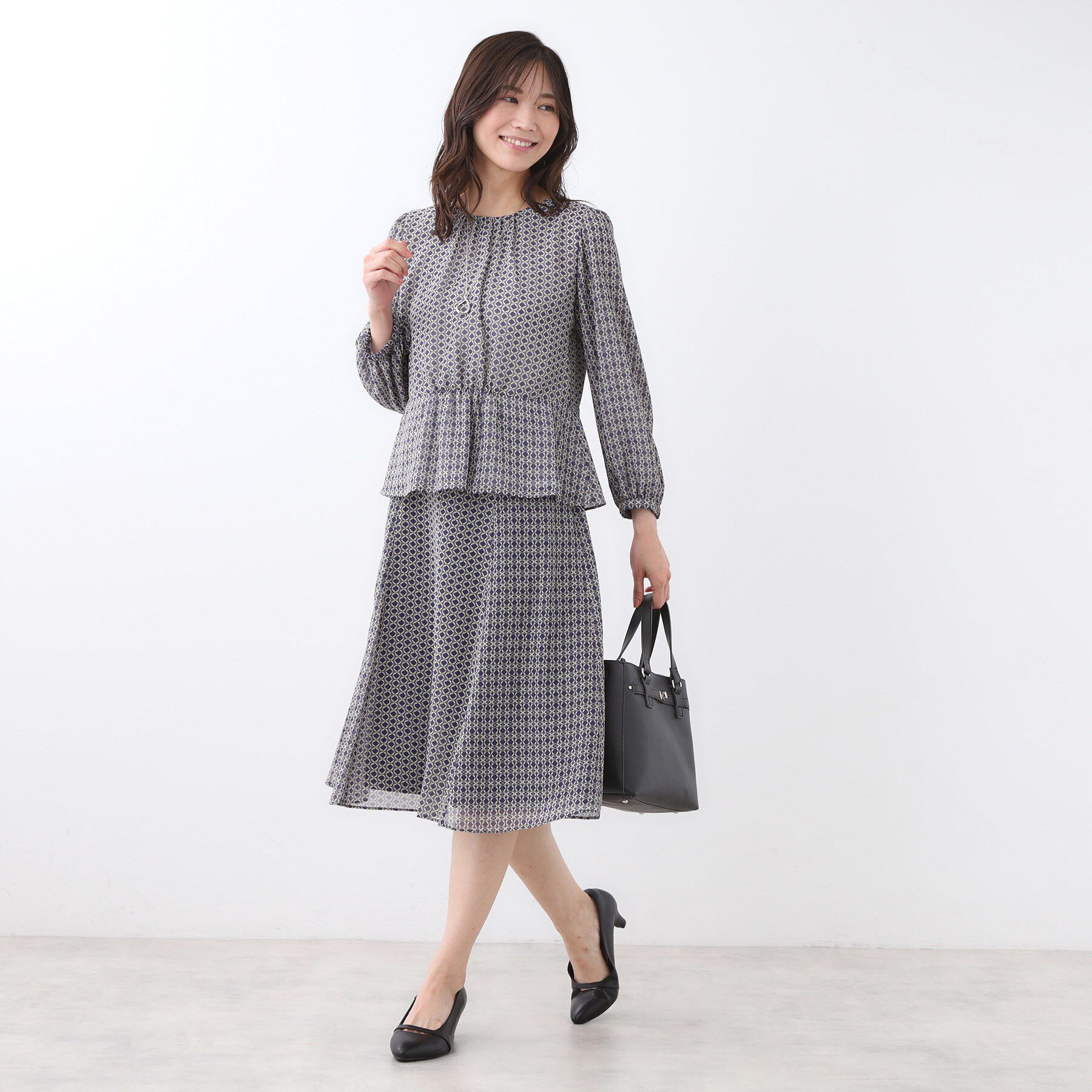 Reflect「【きちんと見え／セットアップ可／通勤におすすめ◎】フレアプリントスカート」|スカート|