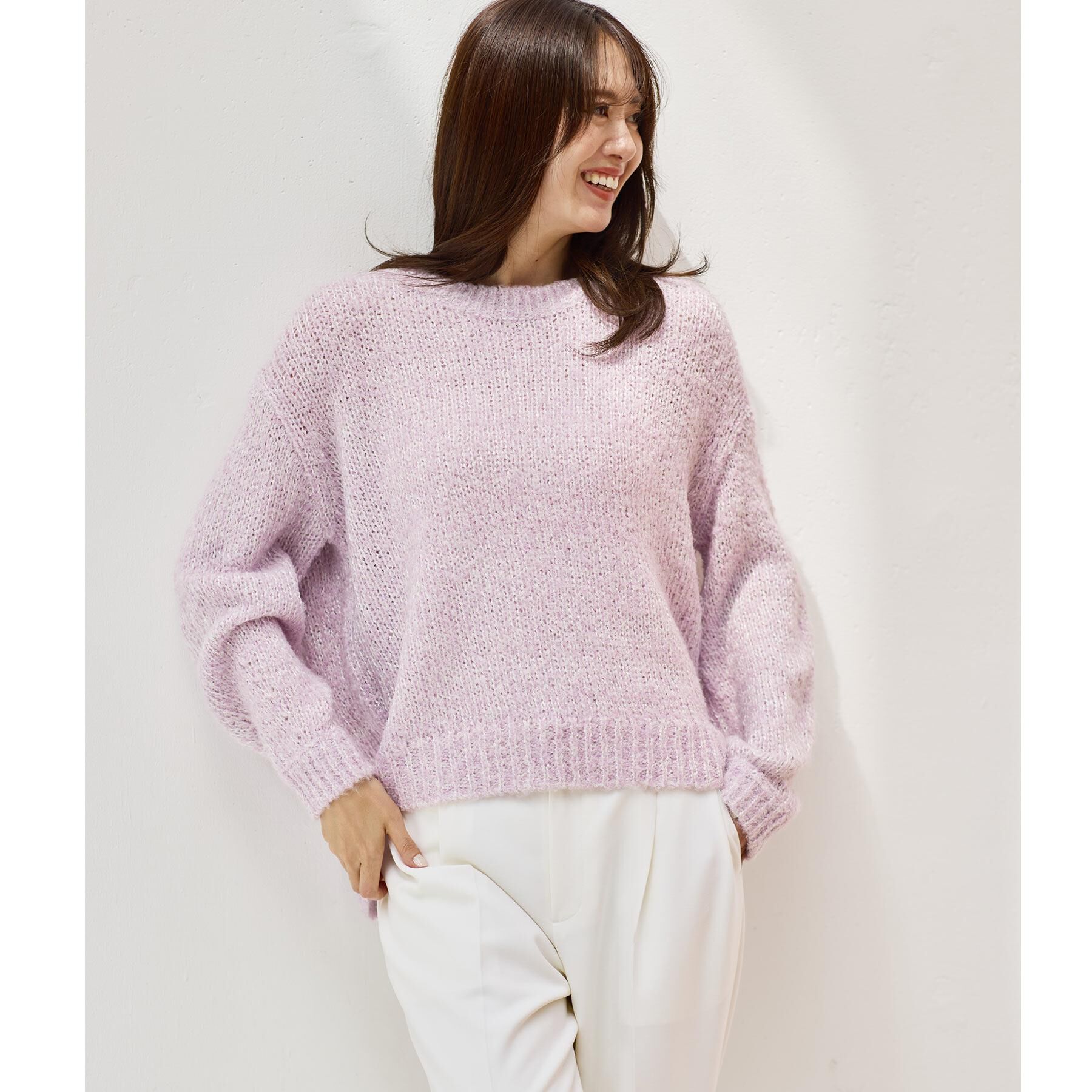 Reflect「【一枚で着映え◎／ゆったり着られるワンサイズ】スパンコール&times;ラメニット」|ニット・セーター|