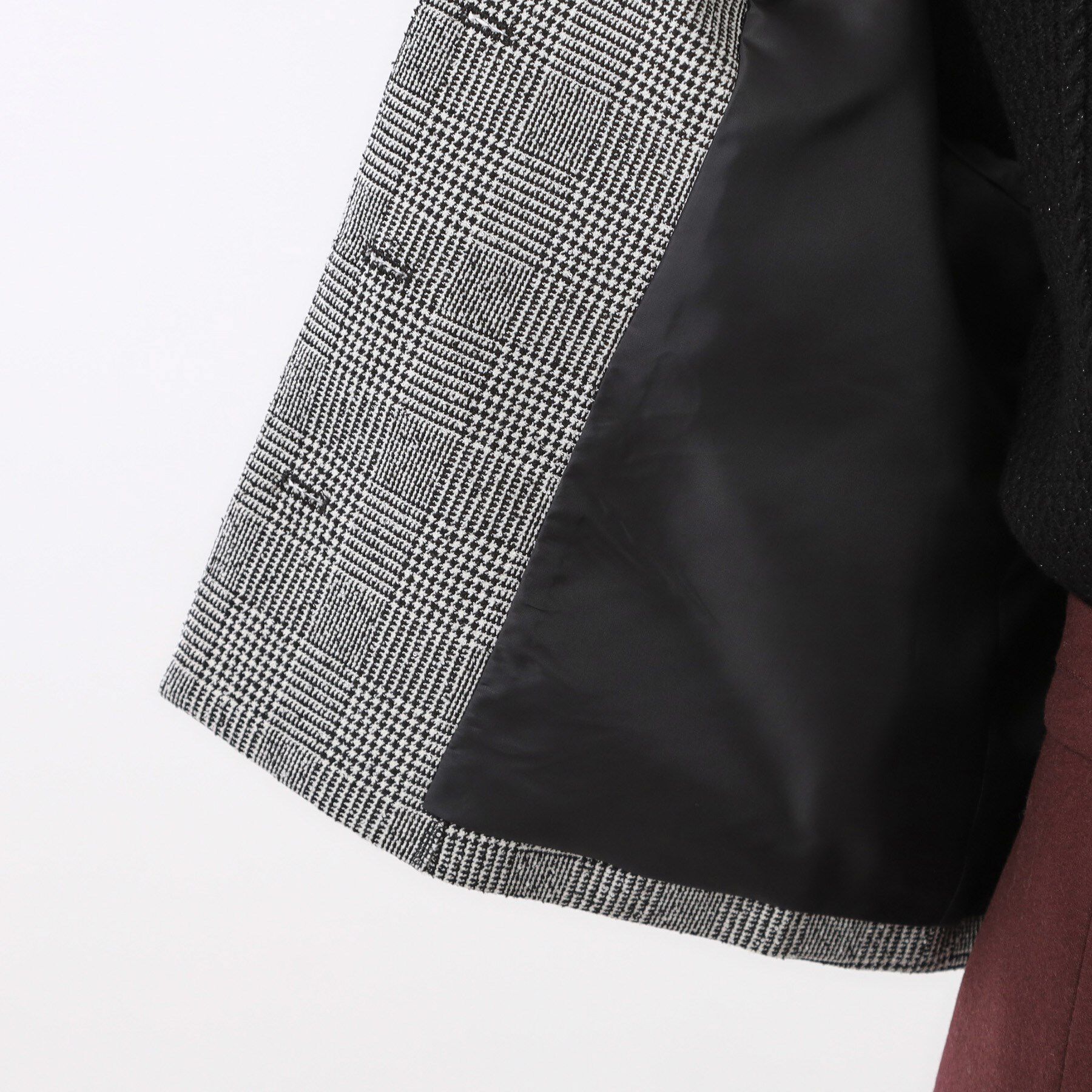 Reflect「【着映え◎／アームホールゆったり】グレンチェックジャコット」|ノーカラージャケット|