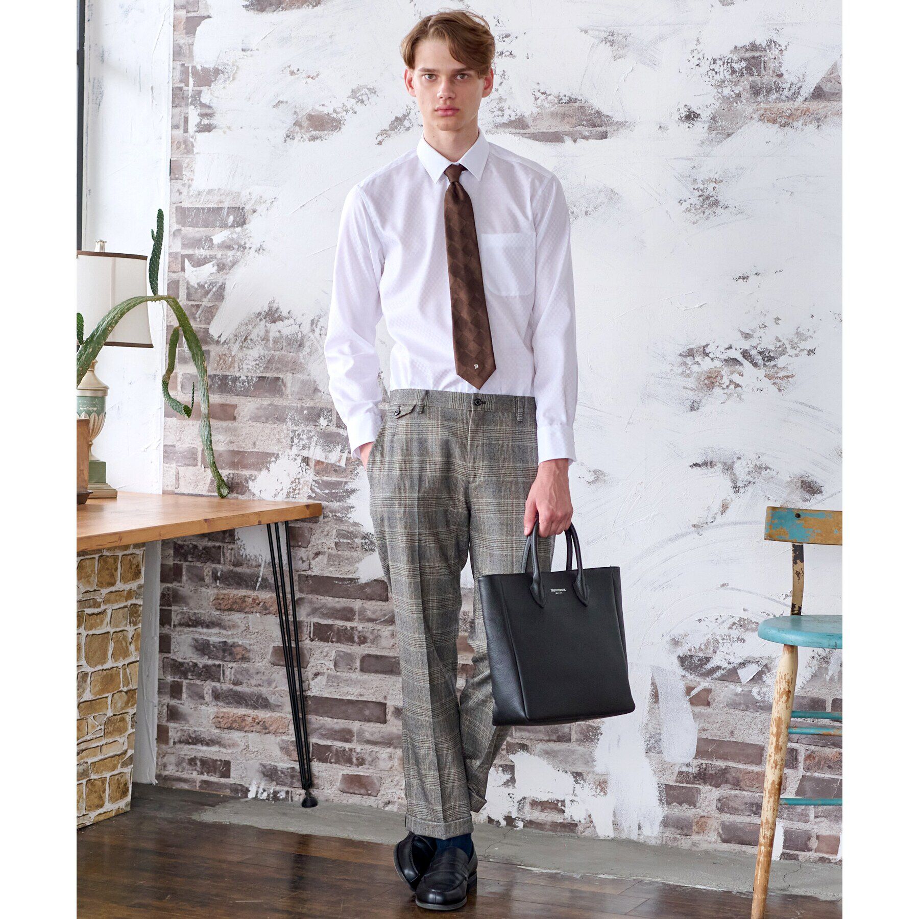 DRESSTERIOR「スクエアシュリンクレザー トートバッグ」|トートバッグ|