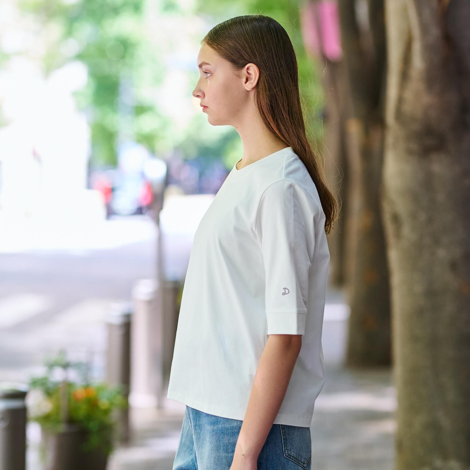 DRESSTERIOR「【洗える/五分丈】バックブリーズテック五分丈Tシャツ」|Tシャツ・カットソー|