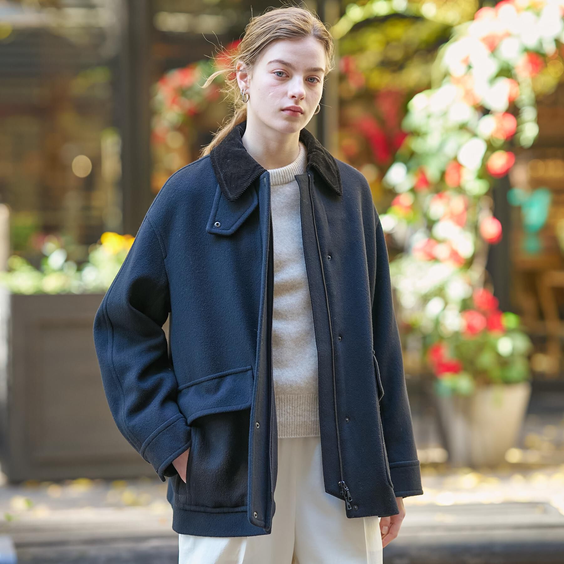 DRESSTERIOR「【CLASSY.12月号/otonaMUSE11月号掲載】ウールハンティングブルゾン」|ブルゾン・スタジャン|ブラック(019)