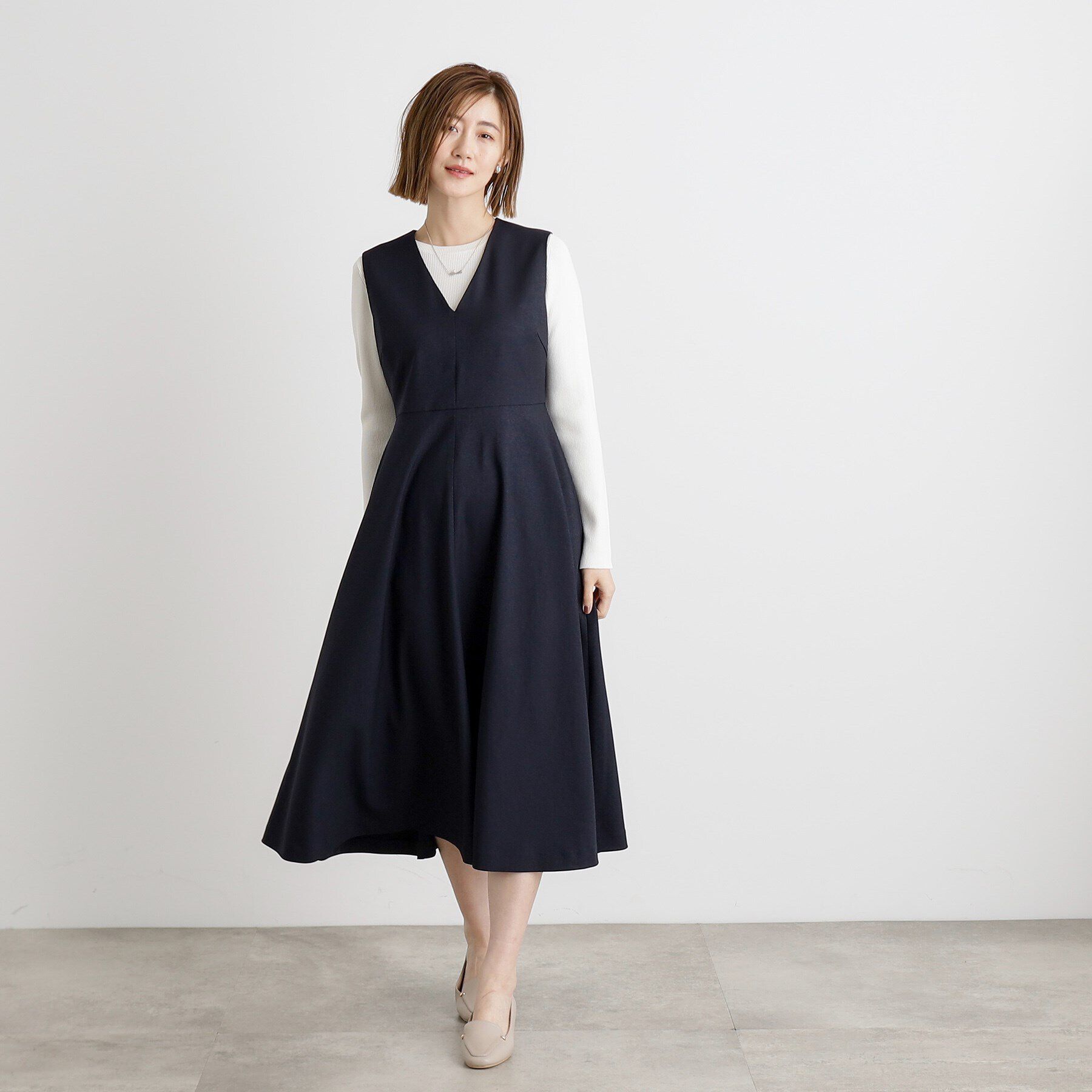 grove「ジャンパードレス＆ブラウスセットアップ」|ワンピース|