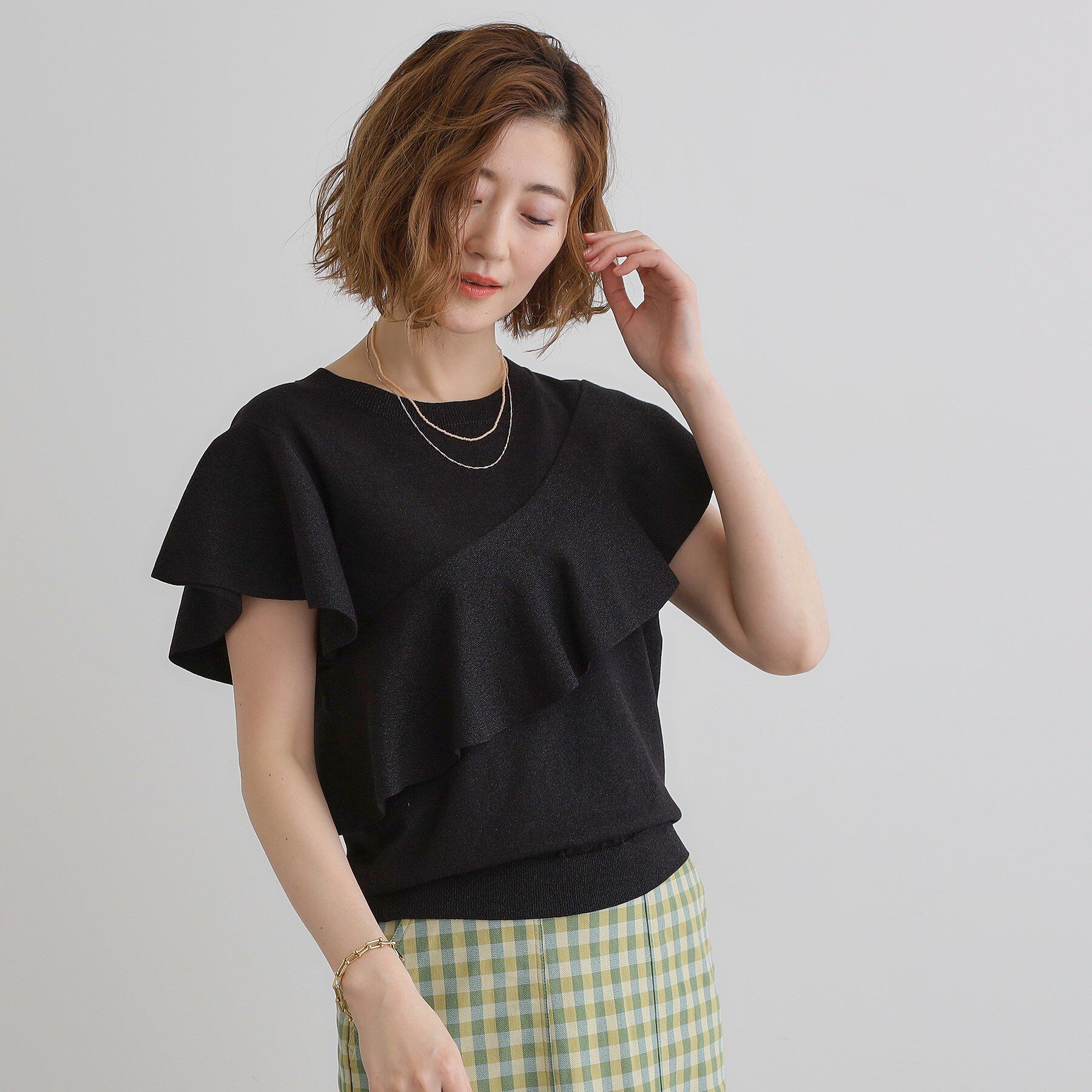 grove「アシメフレアニットプルオーバー」|ニット・セーター|