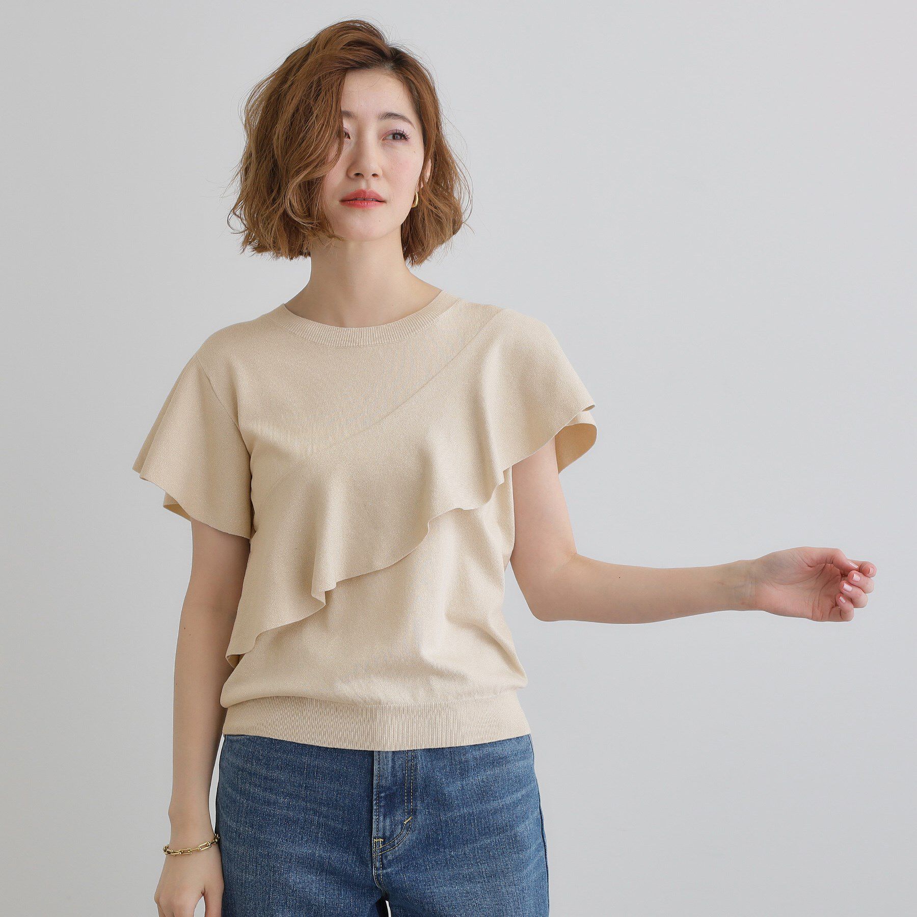 grove「アシメフレアニットプルオーバー」|ニット・セーター|