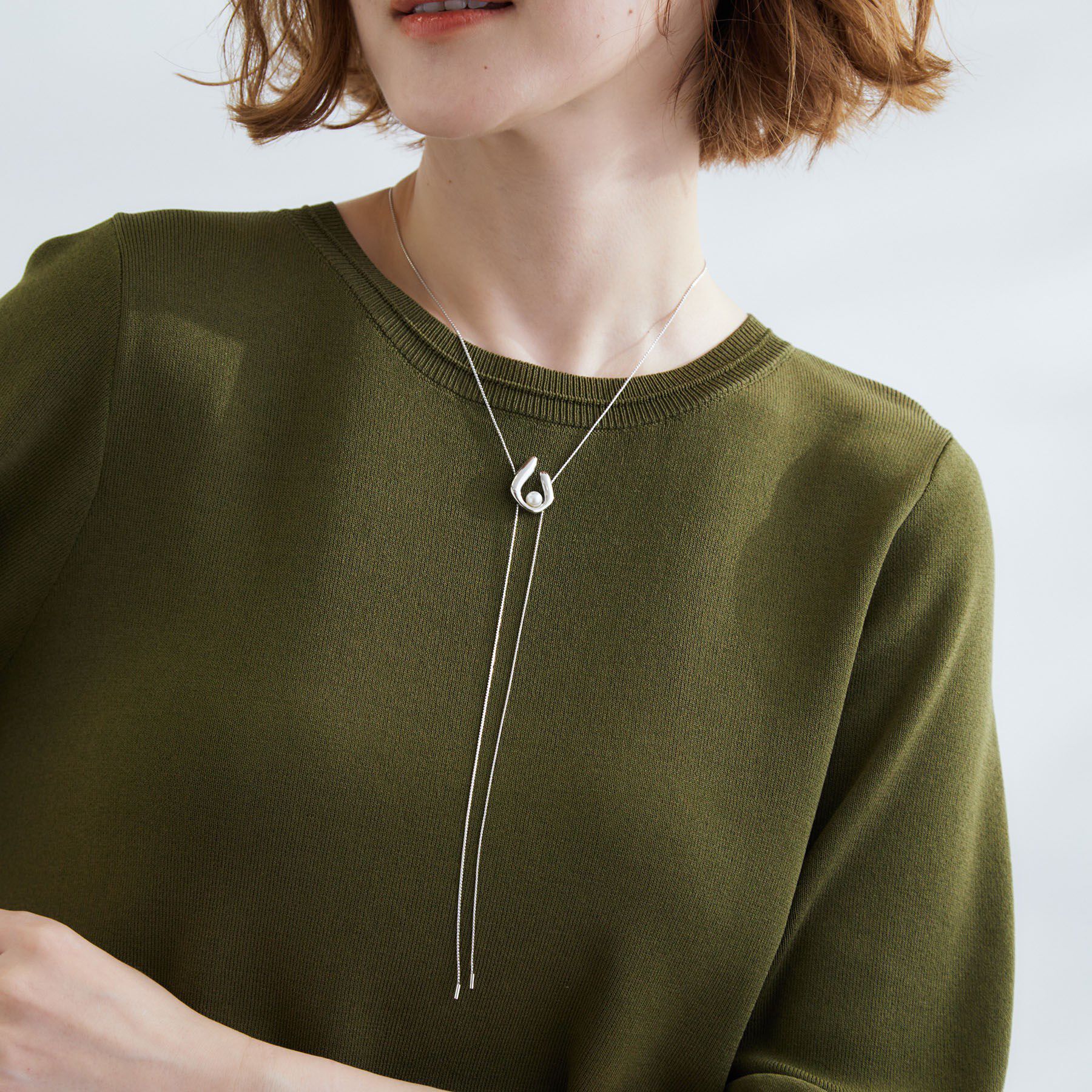 grove「U字メタルパール調スライドネックレス」|ネックレス|