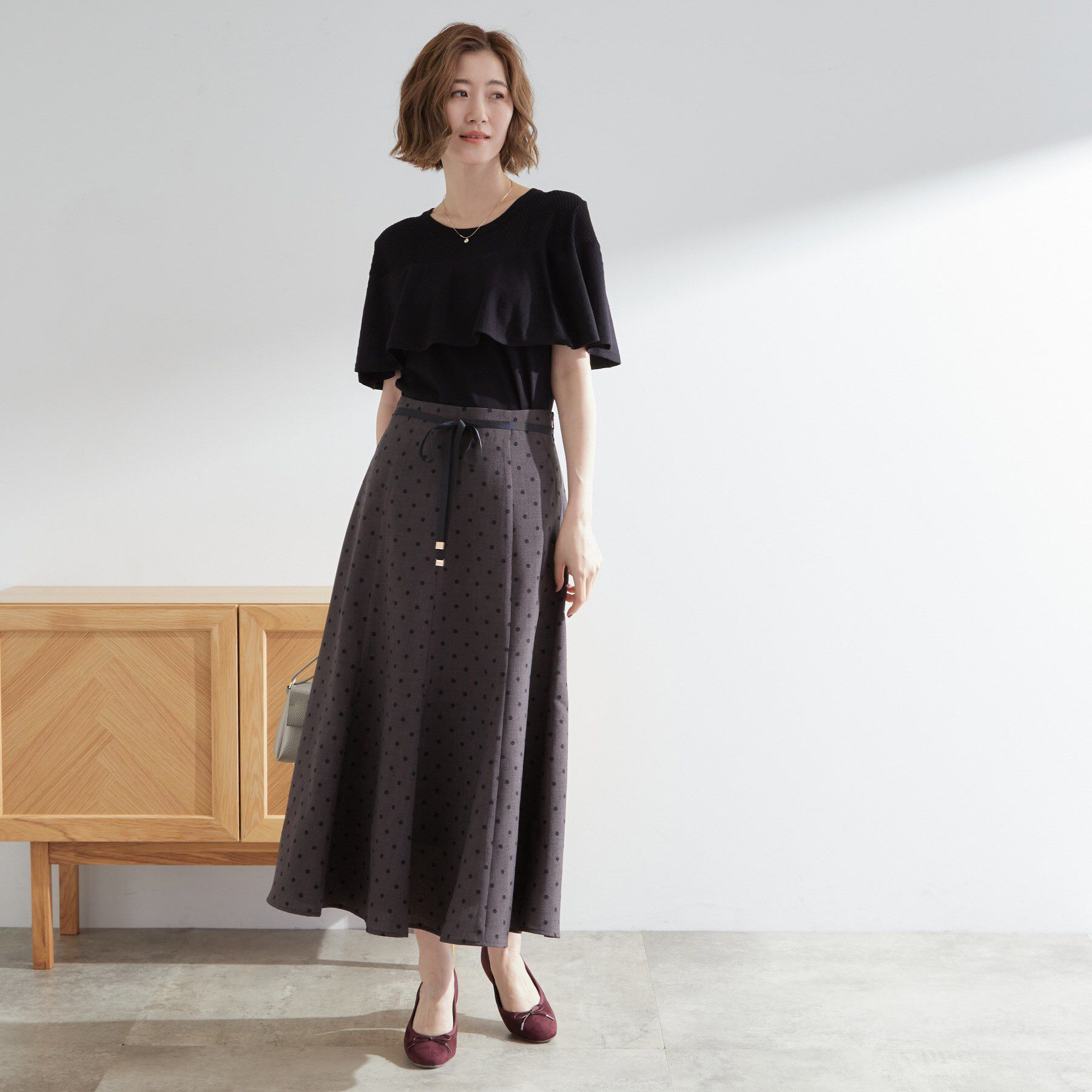 grove「涼しくて華やか1枚で差の付く　ケープフリルニット」|ニット・セーター|