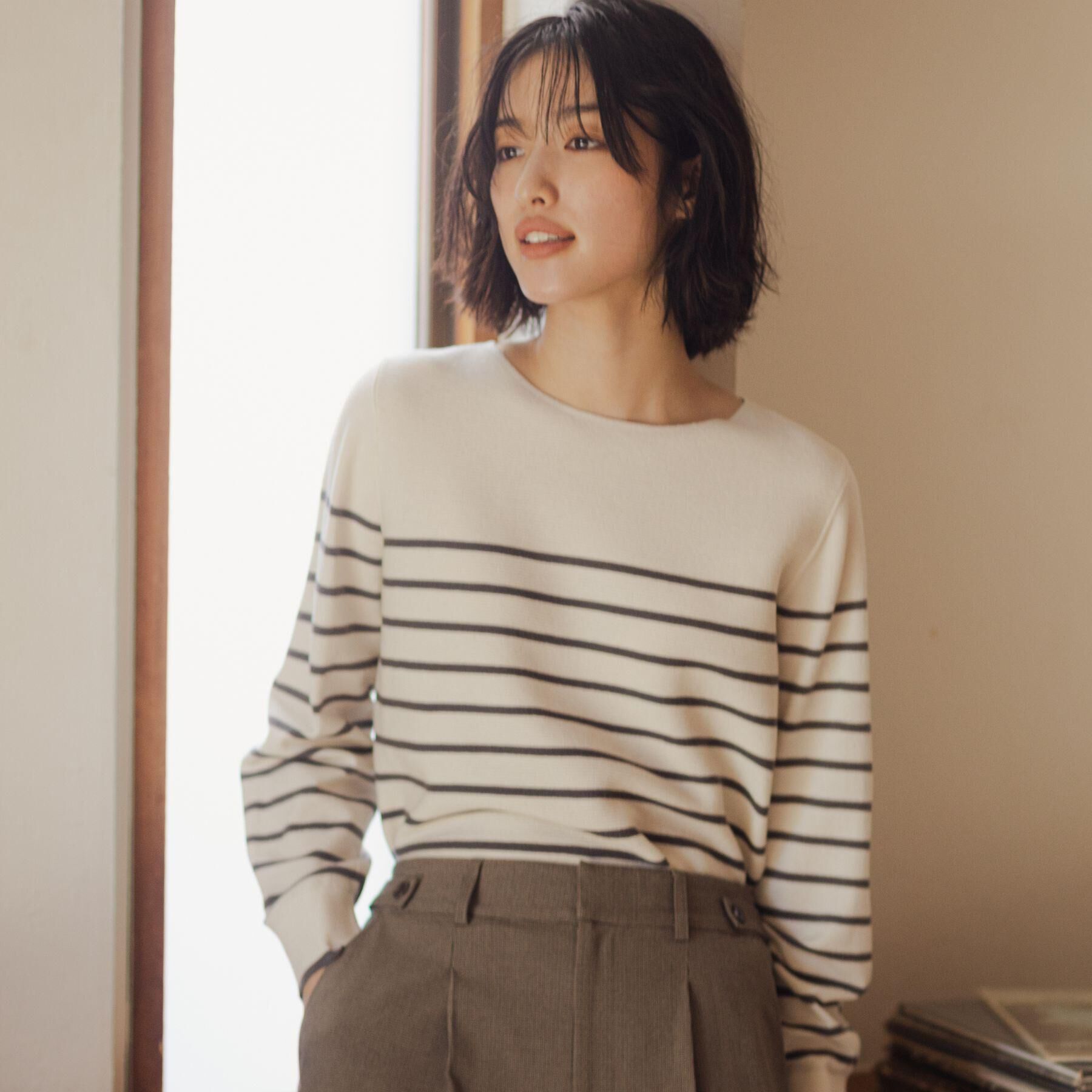 grove「【最終お値下げ！】ガーターボートネックプルオーバー【洗える/毛玉軽減】」|ニット・セーター|