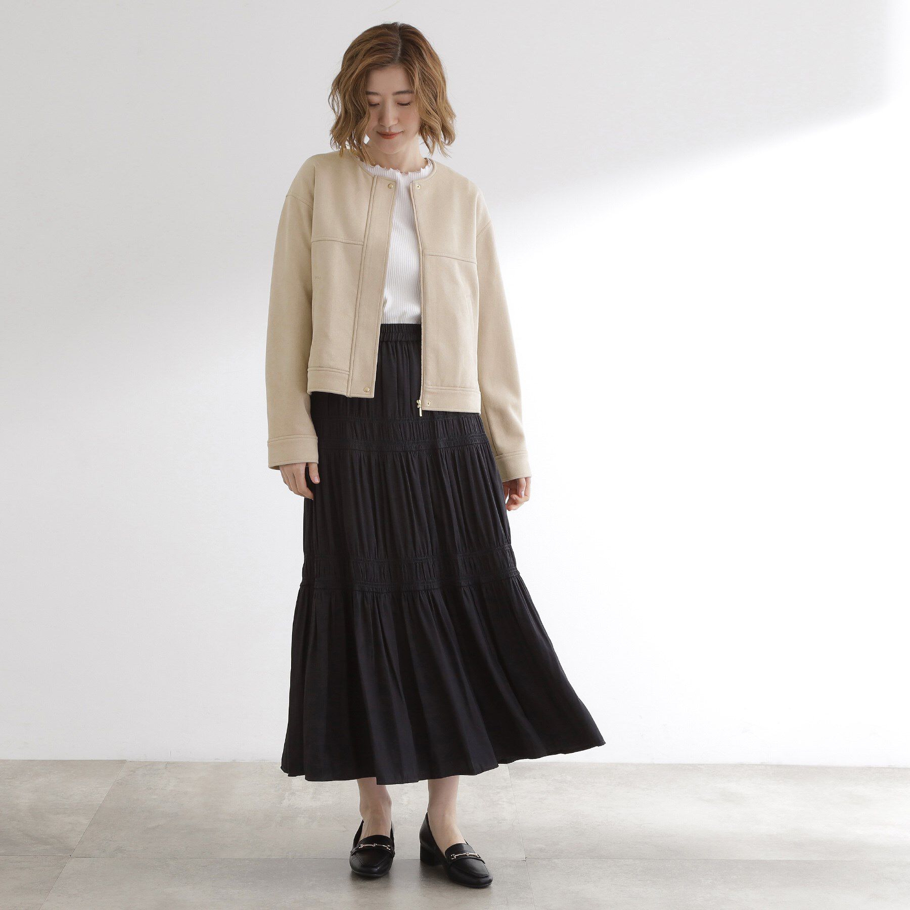 grove「日常を華やかにするスエード調ブルゾン」|ブルゾン・スタジャン|