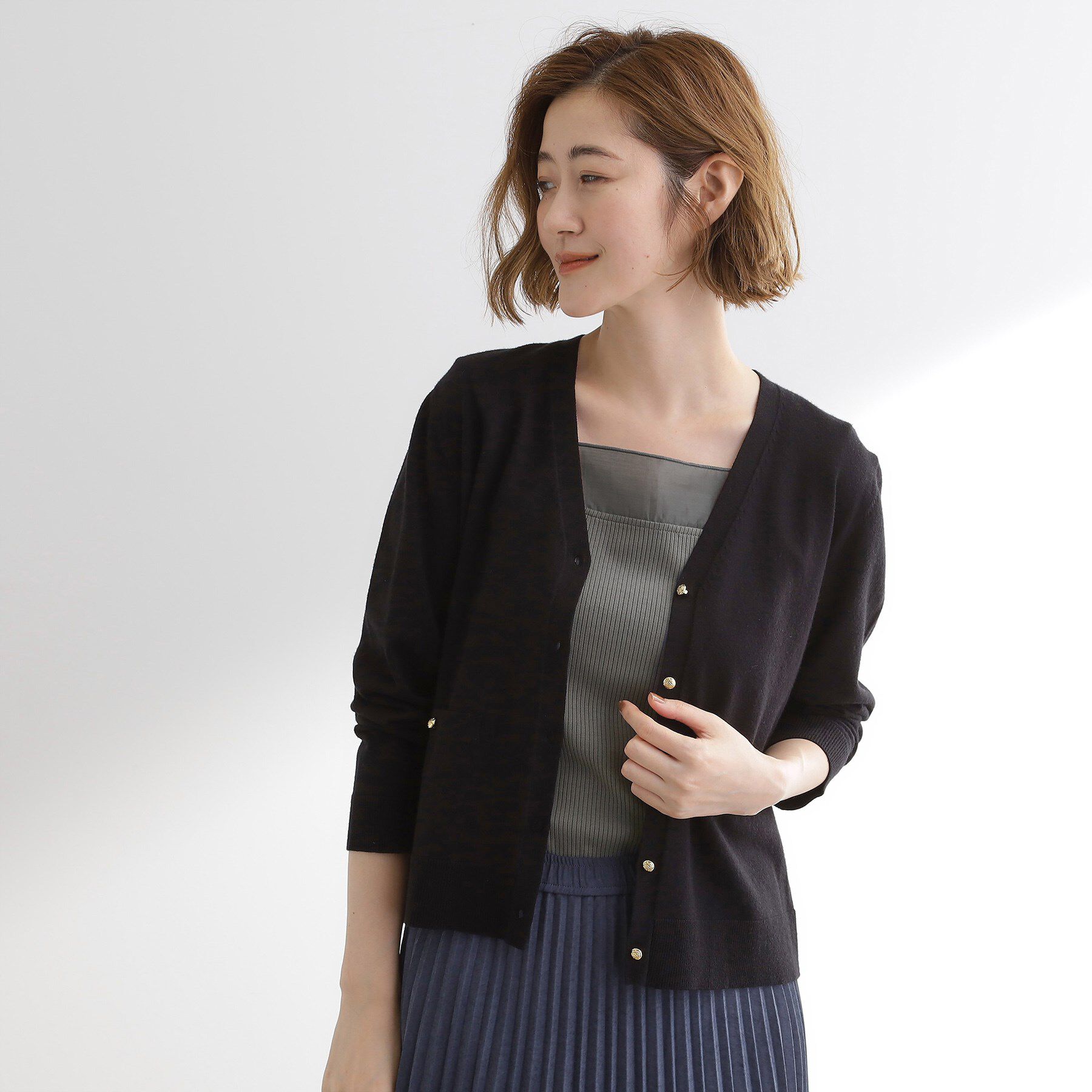 grove「シアードッキングタンクトップ」|キャミソール|チャコールグレー(0