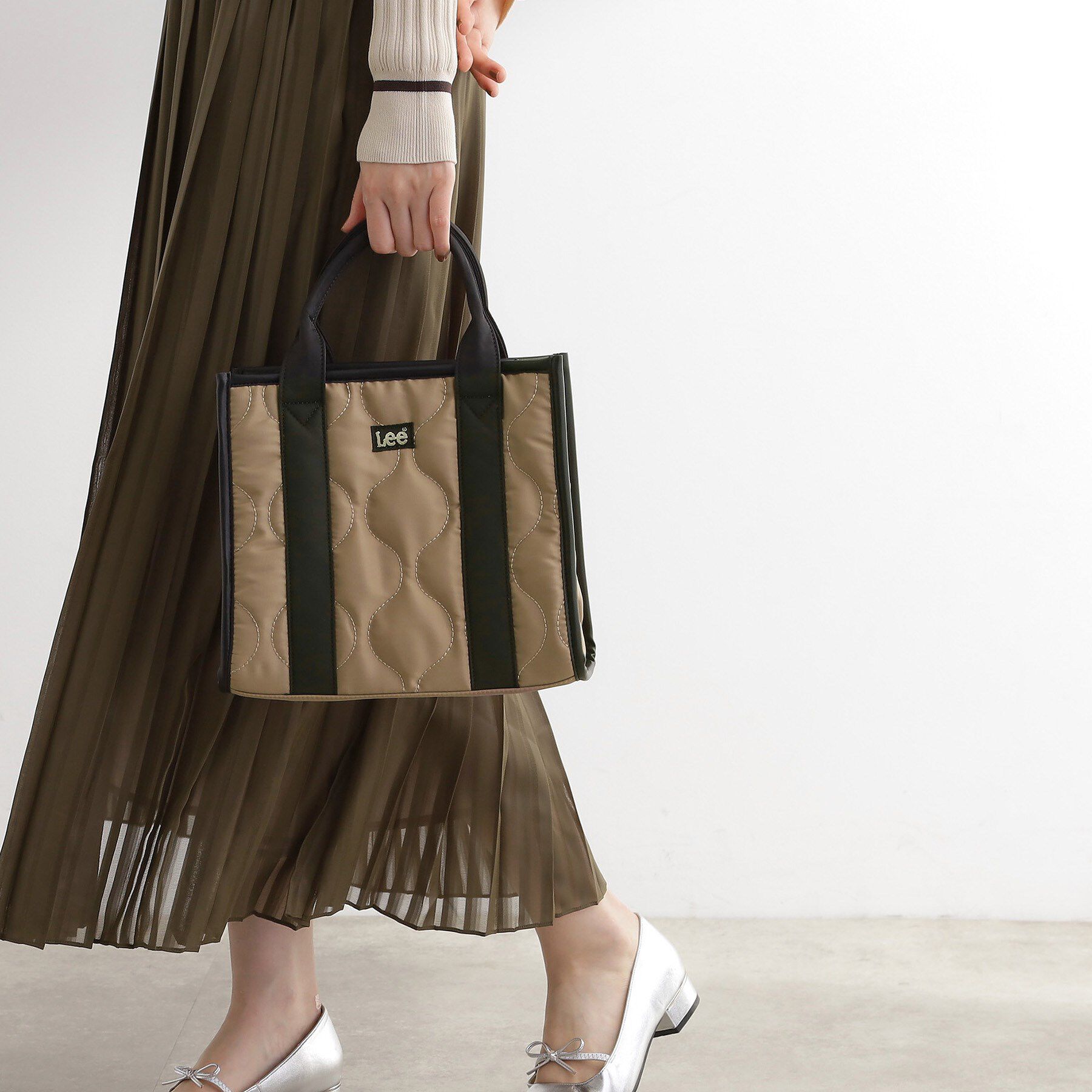 grove「【Lee別注】撥水キルトパイピング2WAYトート」|トートバッグ|ライトベージュ(55