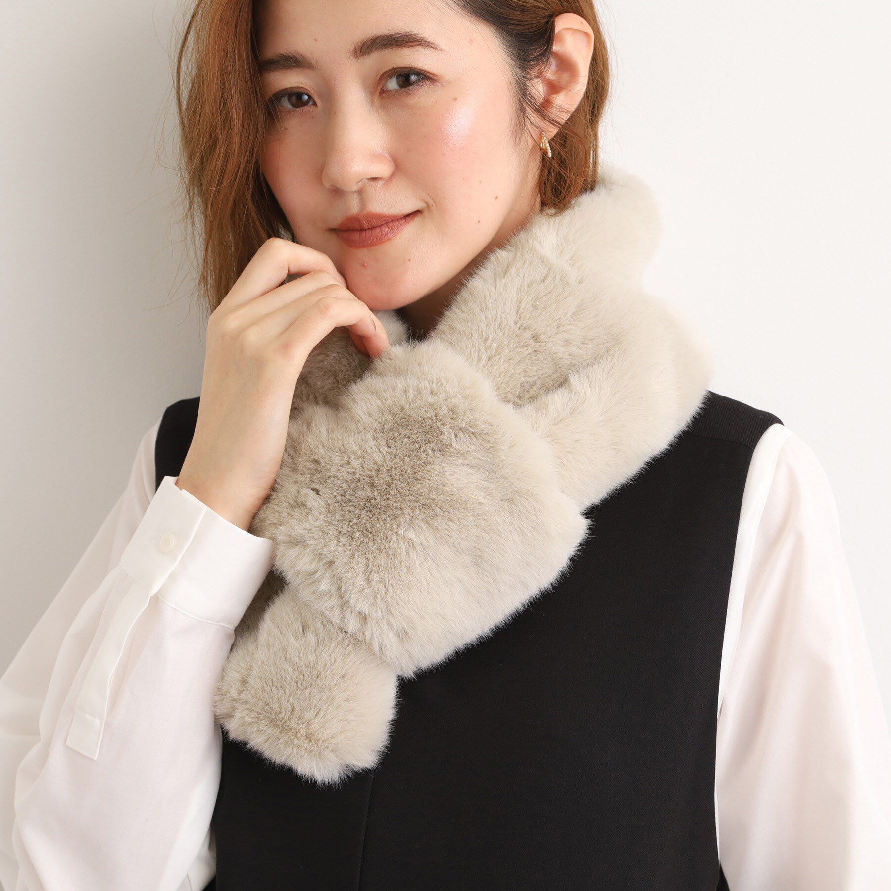 grove「フェイクファー差し込みティペット」|ストール|