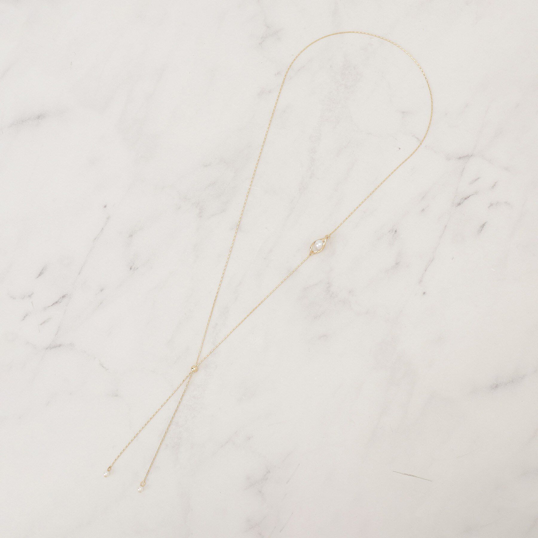 grove「パール調メタルY字アジャスタブルネックレス」|ネックレス|ゴールド(007)