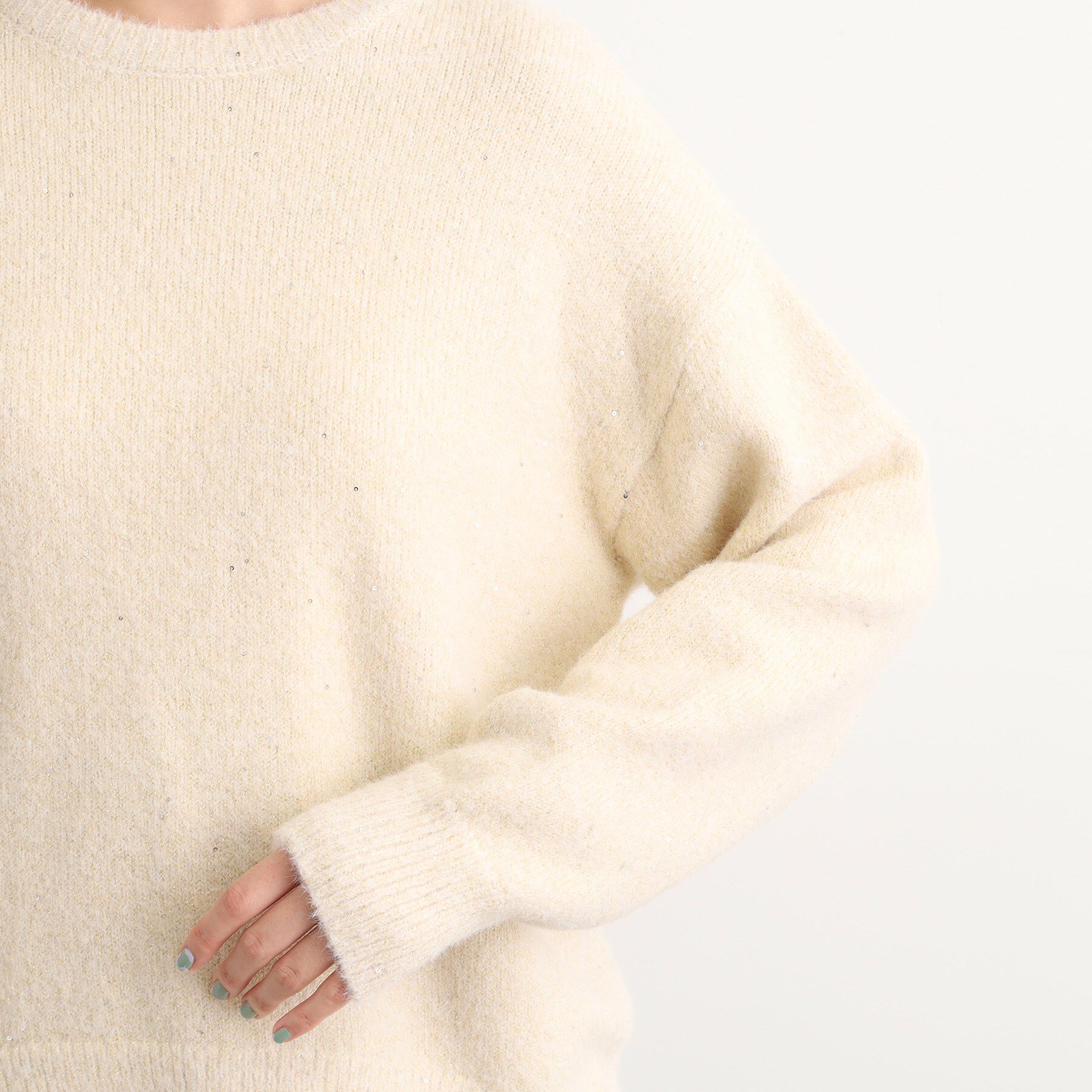 grove「華やぎ冬ニット　ミニスパンコールフェザーニット」|ニット・セーター|