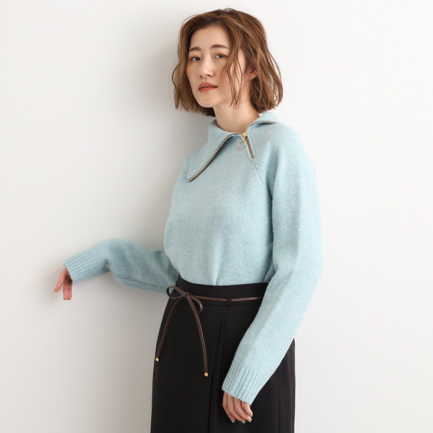 grove「サイドジップカラーニットプルオーバー」|ニット・セーター|