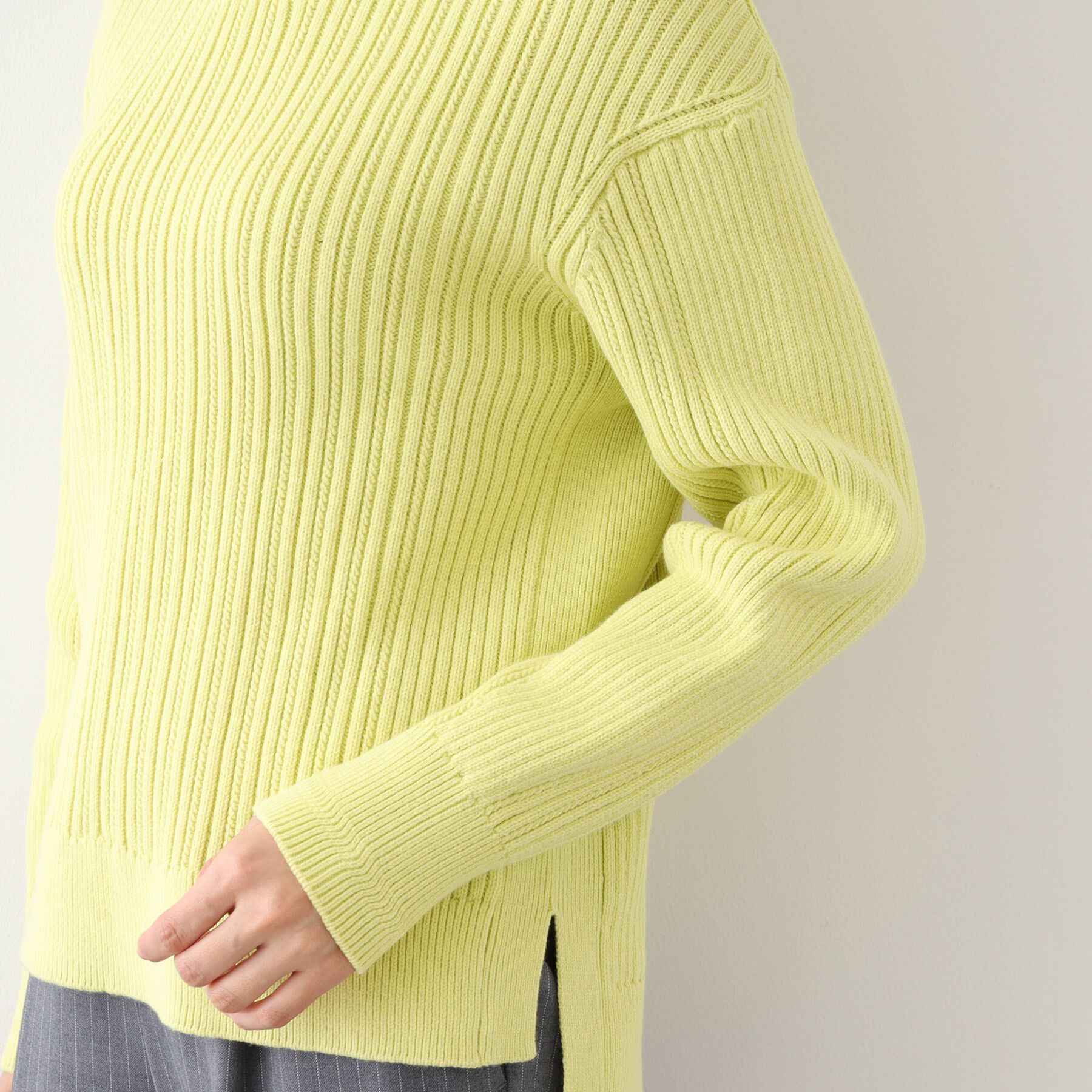 INDIVI「【コットン混／洗える】ミニケーブル柄ニット」|ニット・セーター|