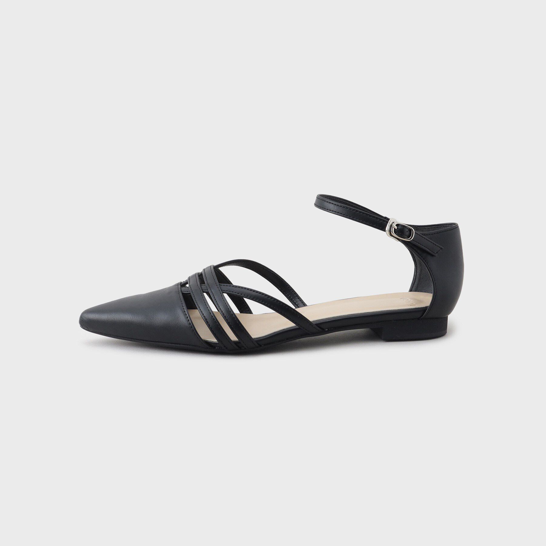 INDIVI「【合皮】クロスストラップ フラットサンダル」|サンダル|