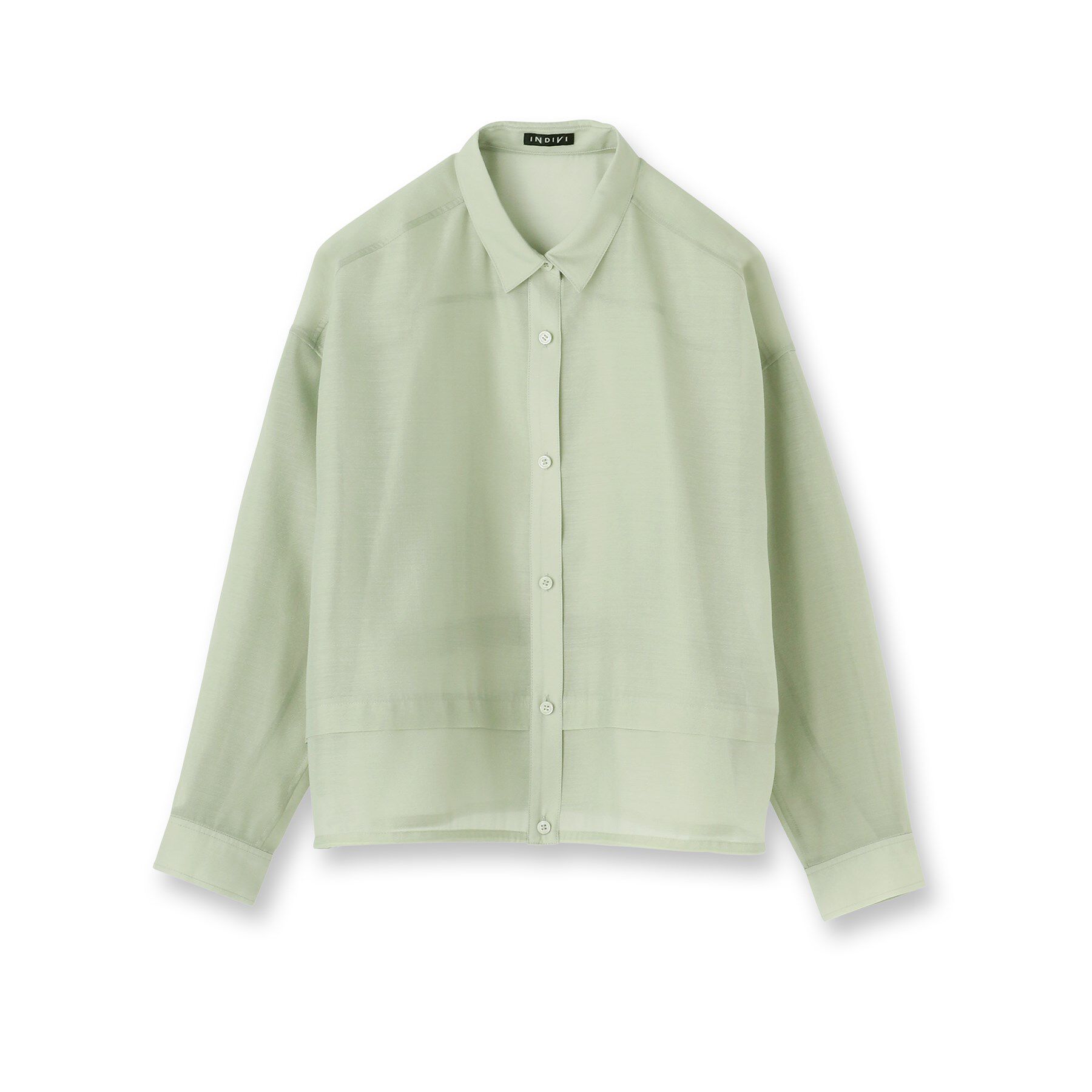 INDIVI「【洗える／ドロスト付】トレンドシアーシャツ」|シャツ・ブラウス|