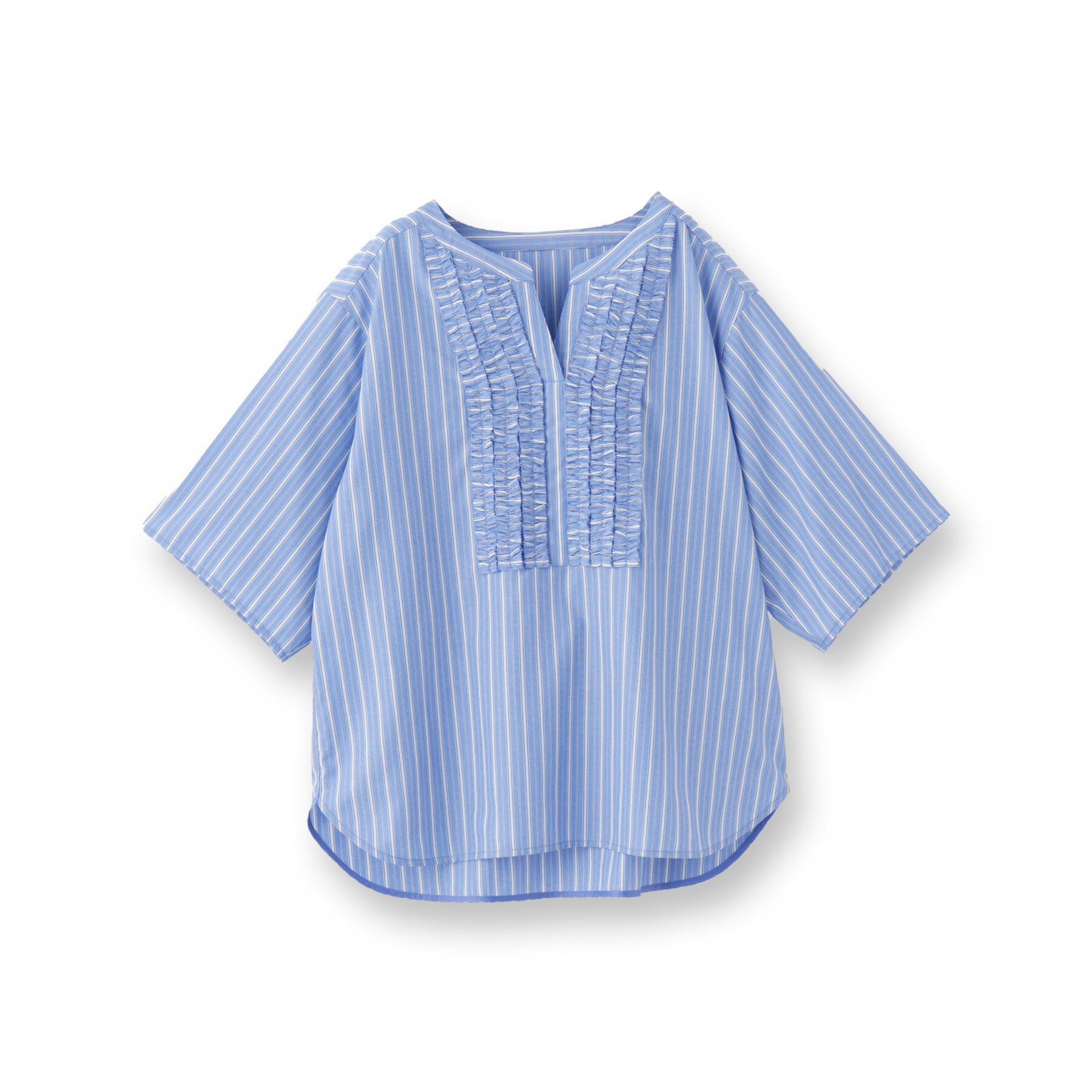 INDIVI「【洗える】胸元タックフリルブラウス」|シャツ・ブラウス|