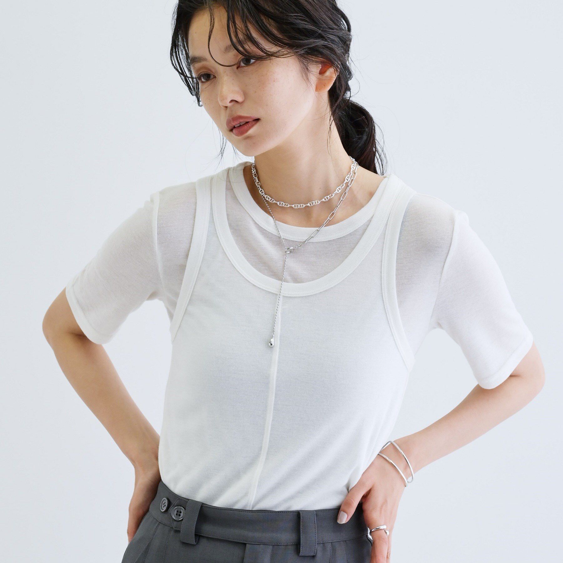 GALLEST「タンクセットテレコTシャツ」|Tシャツ・カットソー|