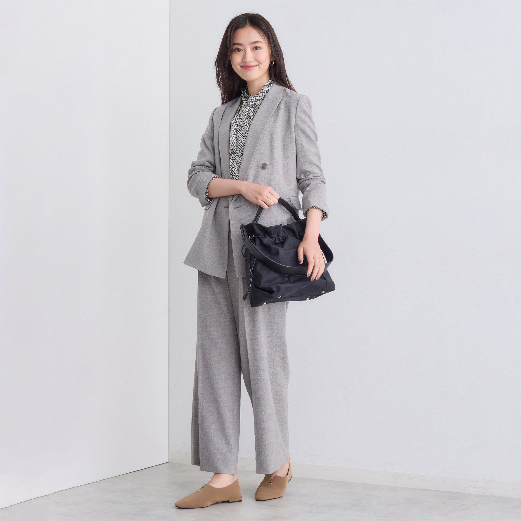 INDIVI「ジオメプリントボウタイブラウス」|シャツ・ブラウス|