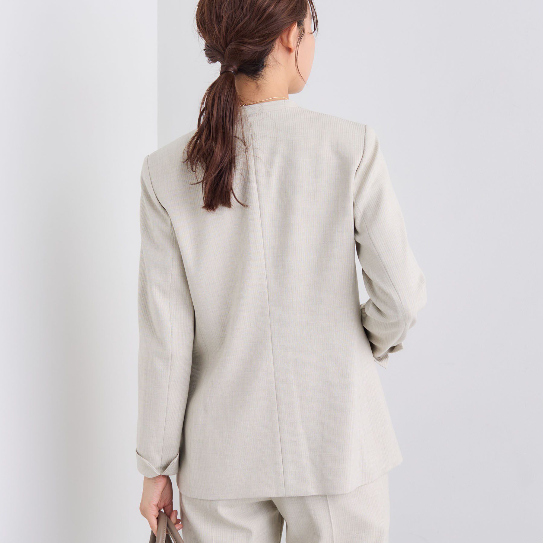 INDIVI「【日本製／通勤スーツ】プレシャスドビー ノーカラージャケット」|スーツ|