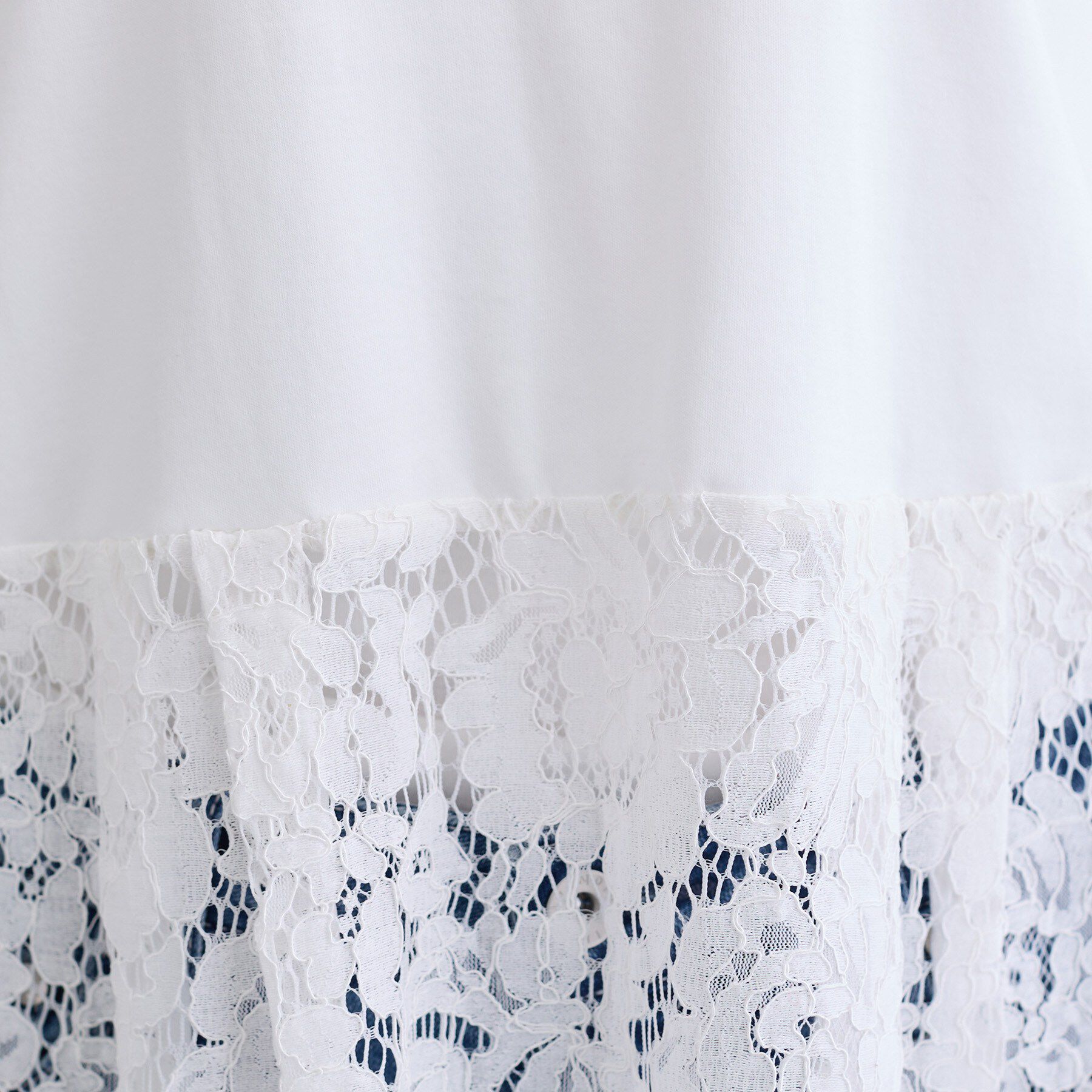 INDIVI「【洗える／レイヤードにおすすめ】レース切り替えカットソー」|Tシャツ・カットソー|