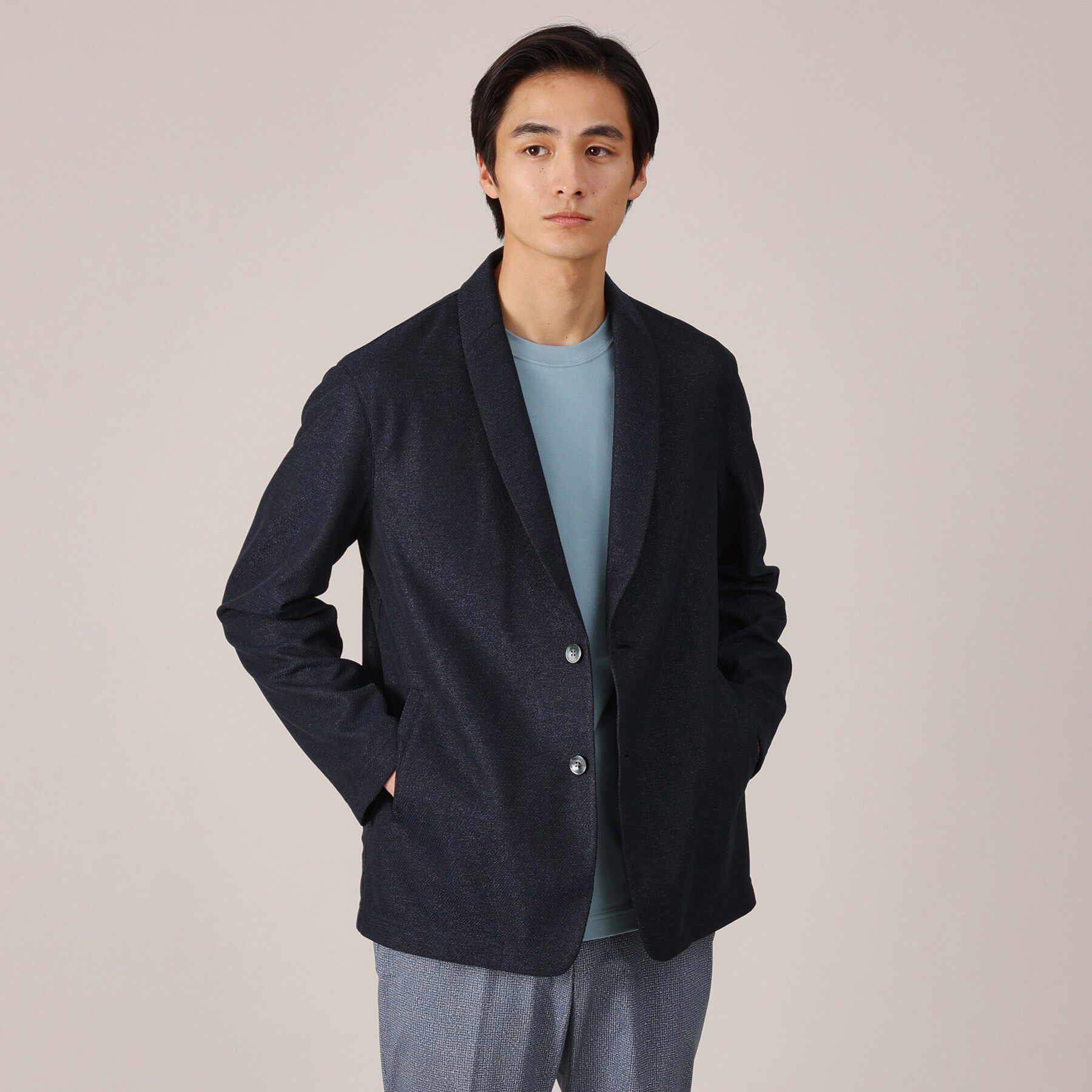 TAKEO KIKUCHI「【抗菌防臭】尾州リネンブレンド ドビーメッシュ カーディガン」|カーディガン|