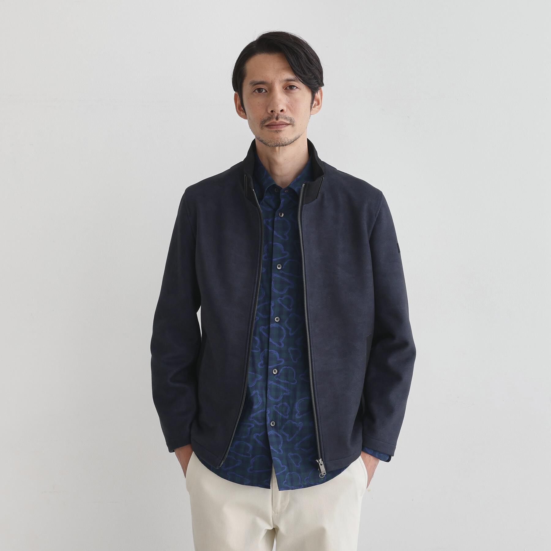 TAKEO KIKUCHI「【JUST ONE LAYER】ダウンファブリック ジップアップ フード ブルゾン」|ブルゾン・スタジャン|