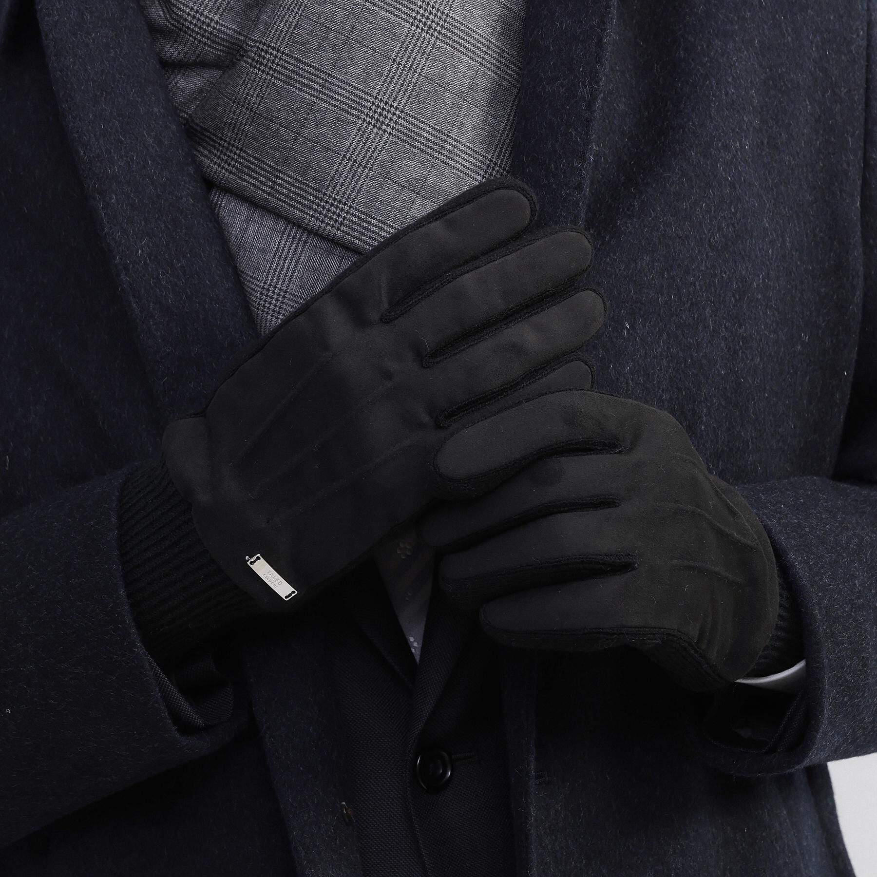 TAKEO KIKUCHI「スエード調ニットコンビ ウォッシャブルグローブ」|手袋|