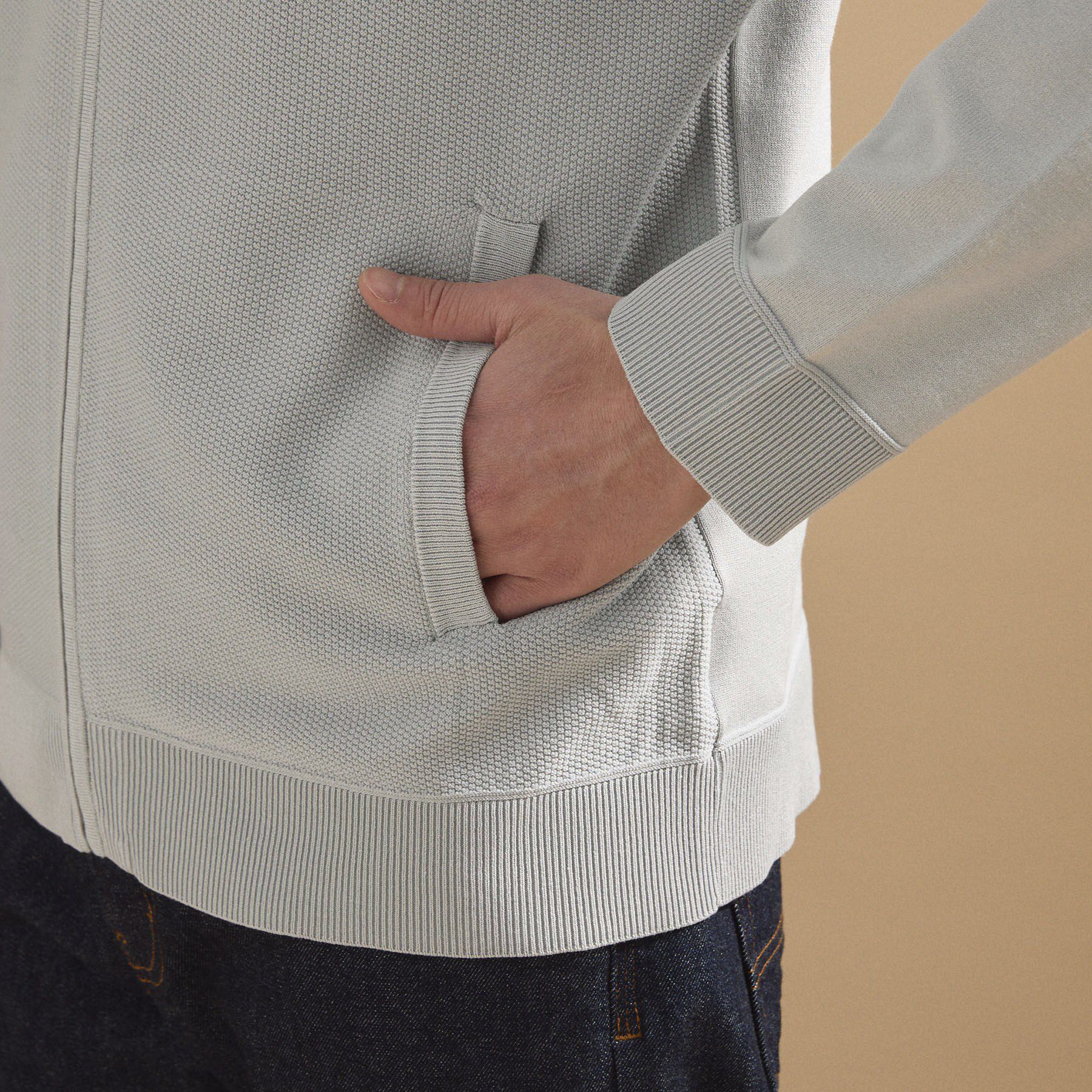 TAKEO KIKUCHI「ジップアップ 鹿の子 ニット」|ニット・セーター|