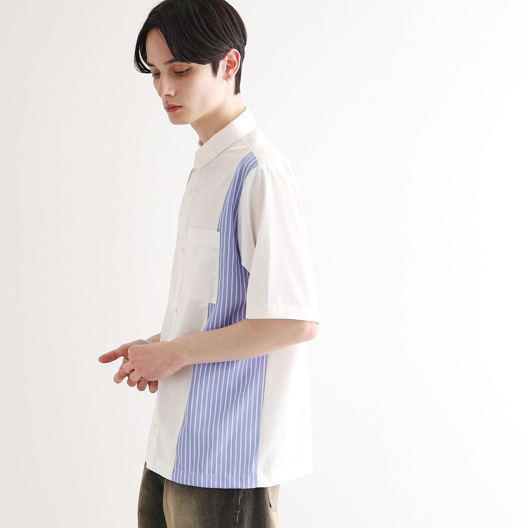 tk.TAKEO KIKUCHI「ストライプスイッチシャツ」|シャツ・ブラウス|