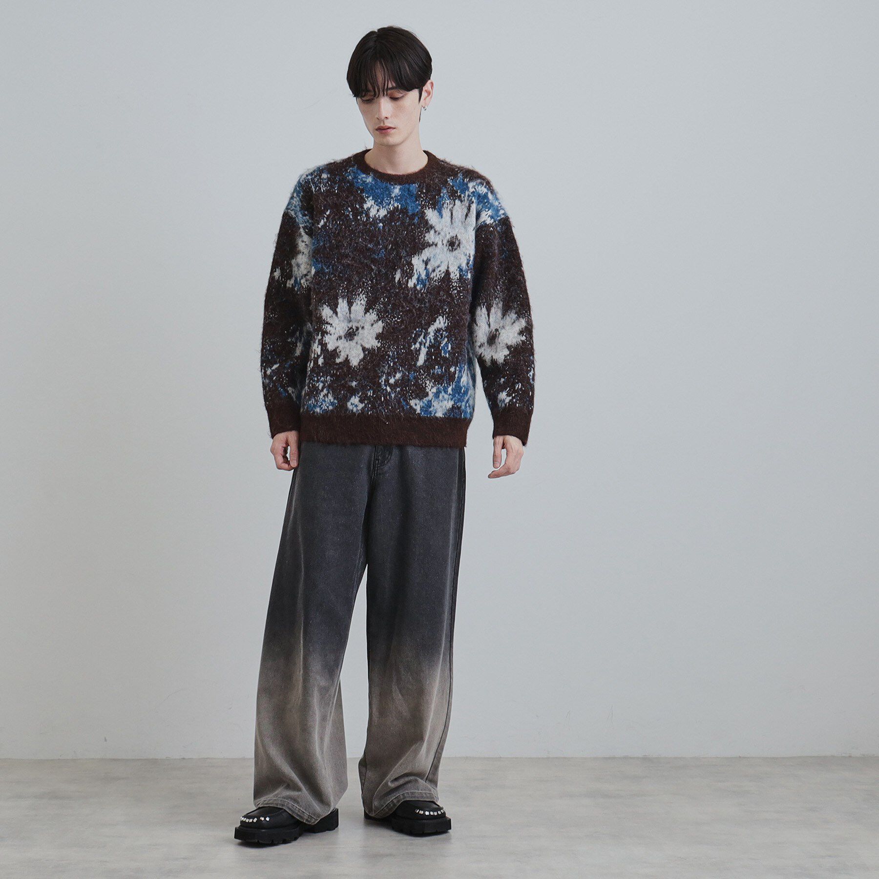 tk.TAKEO KIKUCHI「アブストフラワーシャギーニットプルオーバー」|ニット・セーター|