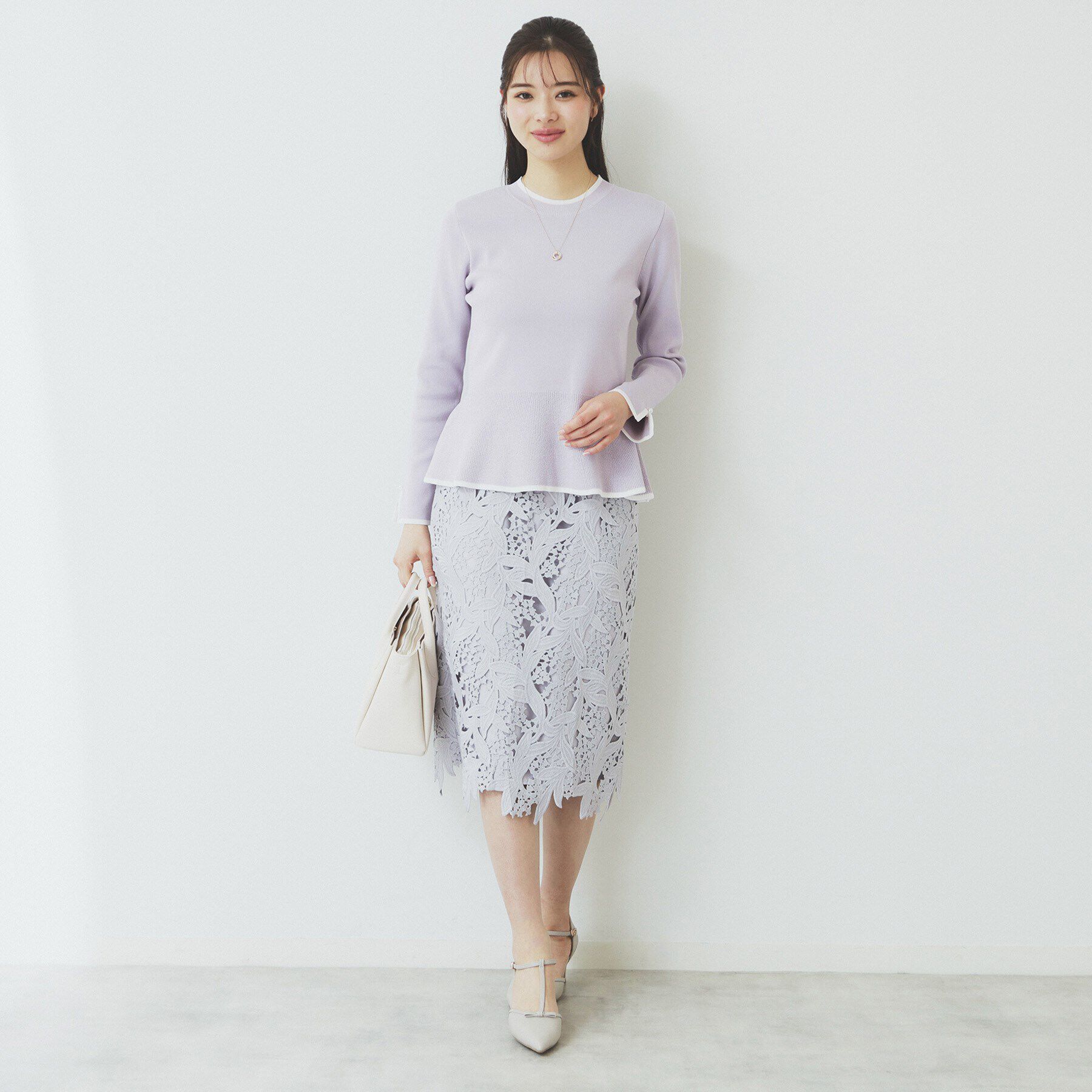 index「バイカラーペプラムニット【洗濯機洗い可】」|ニット・セーター|