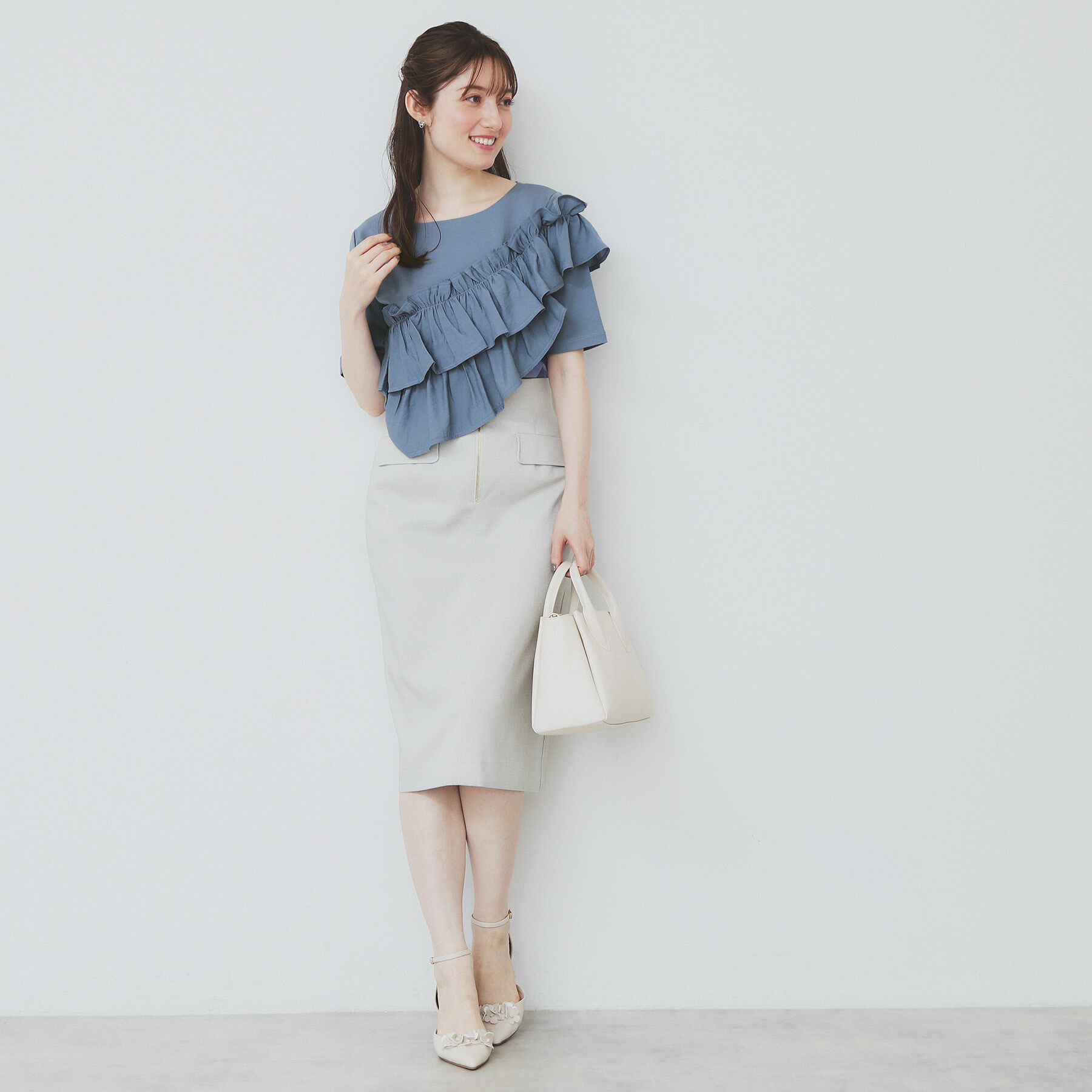 index「アシメフリルトップス【UV/接触冷感/洗濯機洗い可】」|Tシャツ・カットソー|